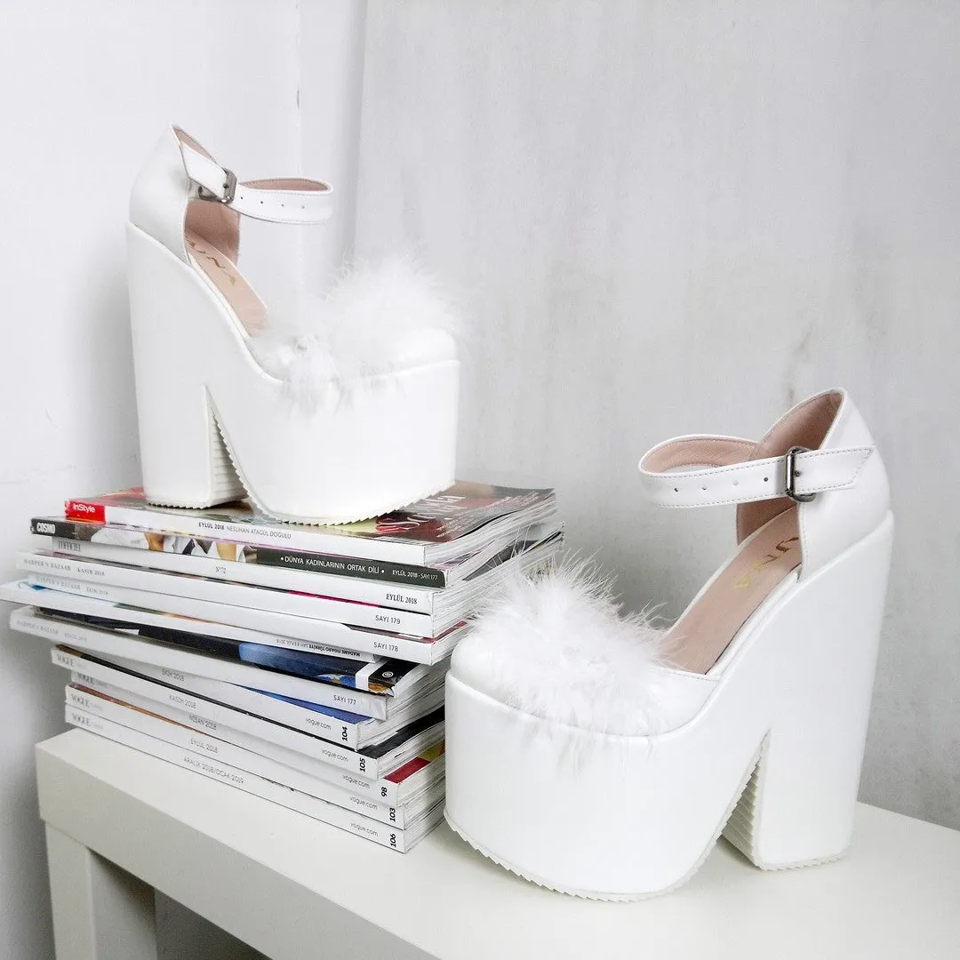 Closed Toe Fury High Heel Bridal Wedges