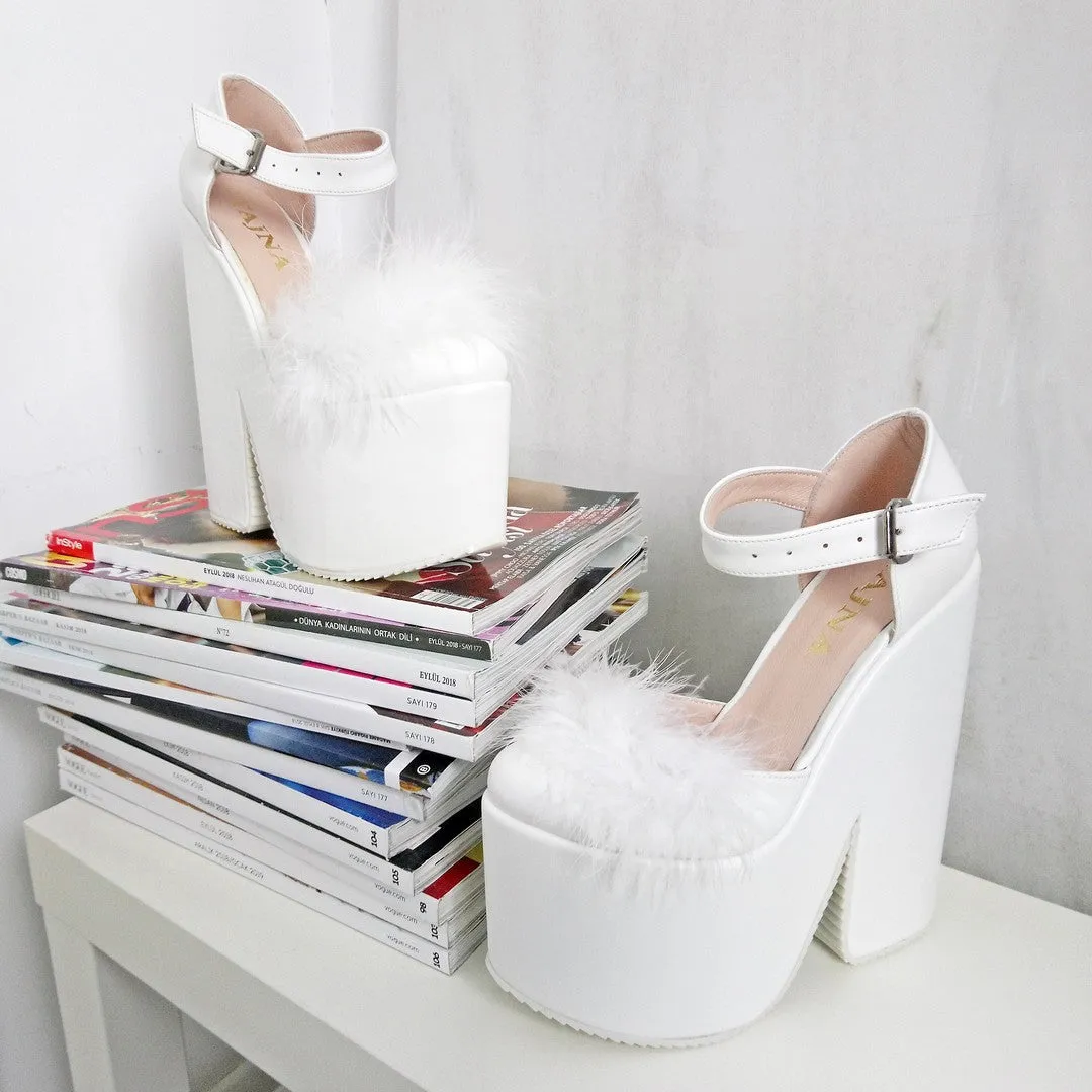 Closed Toe Fury High Heel Bridal Wedges