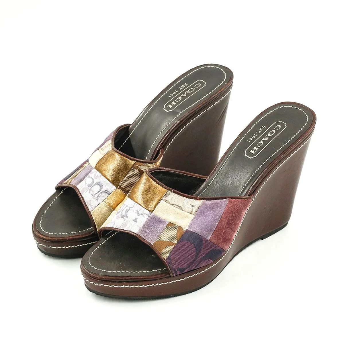 Coach Wedge Shoes Leather Multicolour Colour For Women