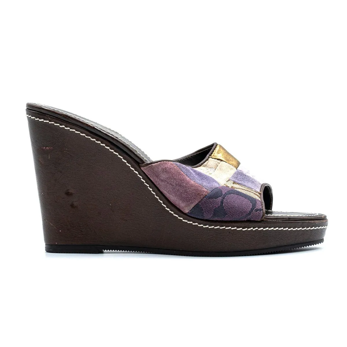 Coach Wedge Shoes Leather Multicolour Colour For Women