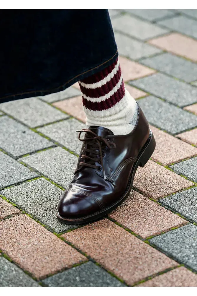 Coarse Ribbed Old-School Crew Socks - Navy
