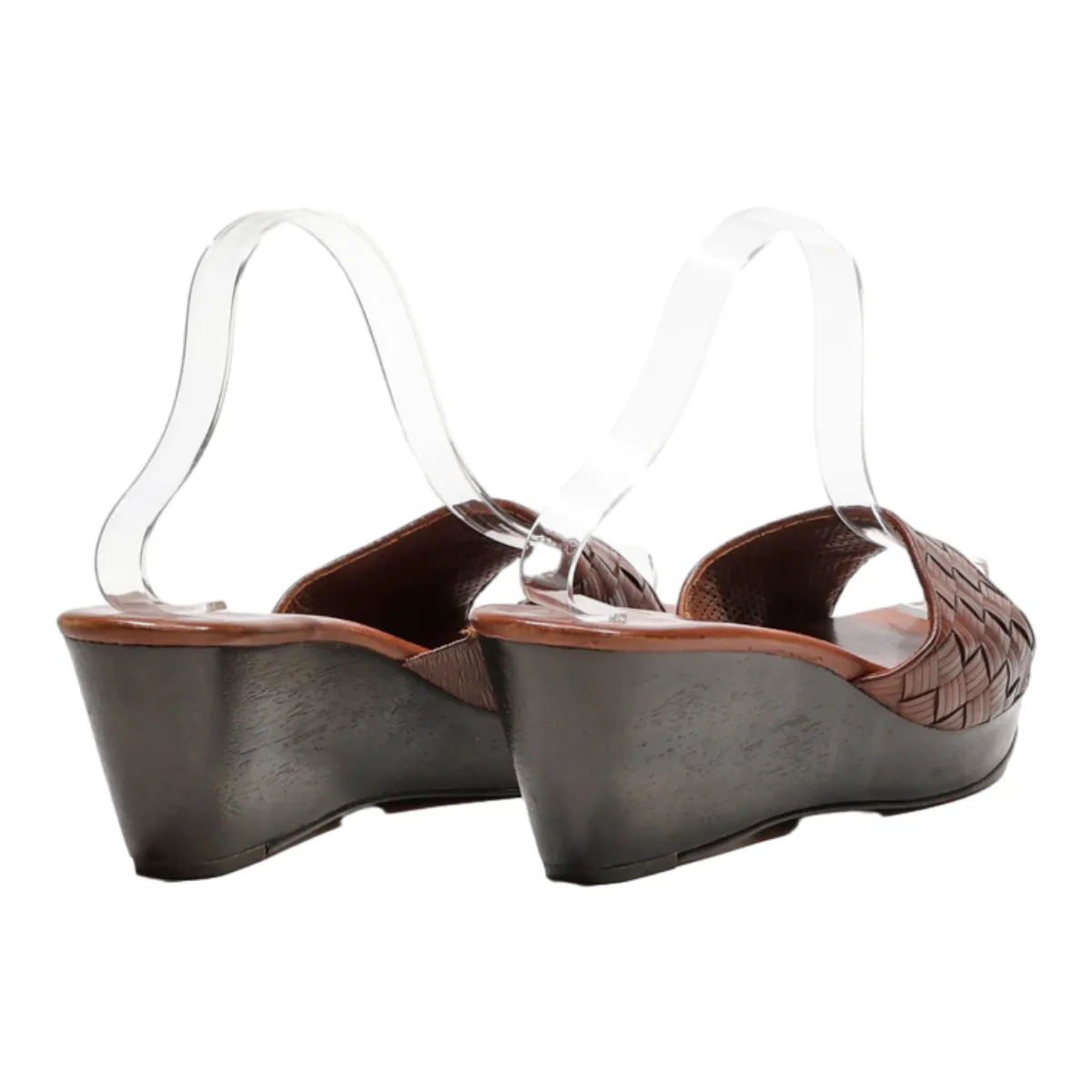 COLE HAAN Wedge Heels Brown Leather Womens UK 6.5