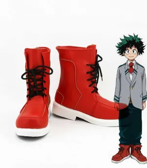 Comics My Hero Academia Deku Midoriya Izuku Cosplay Shoes Boots Custom Made for Adult Men and Women Halloween Carnival