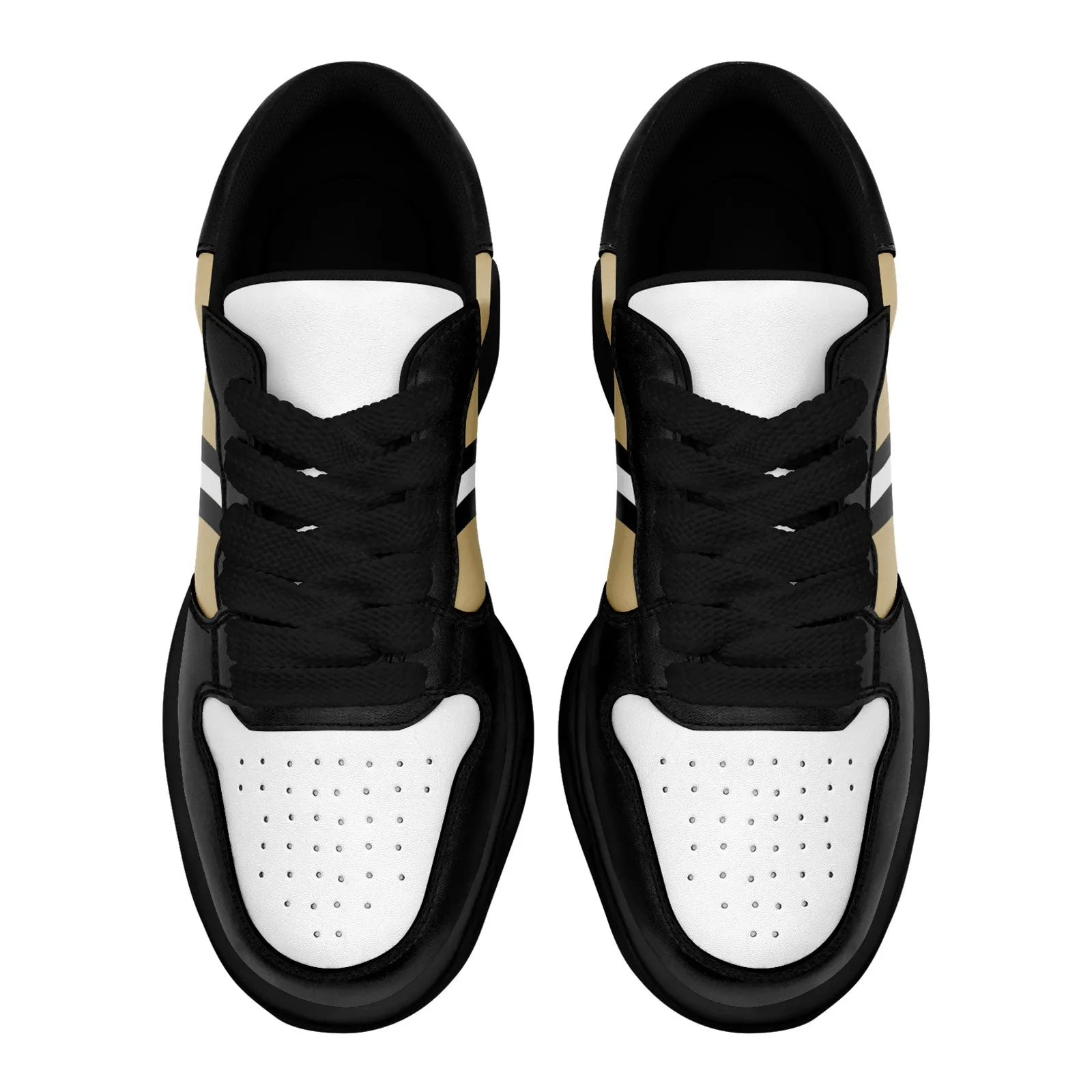 Corporate Gifts,Custom Black Gold New Orleans Shoes Personalized Sneaker FN032-D020389-19