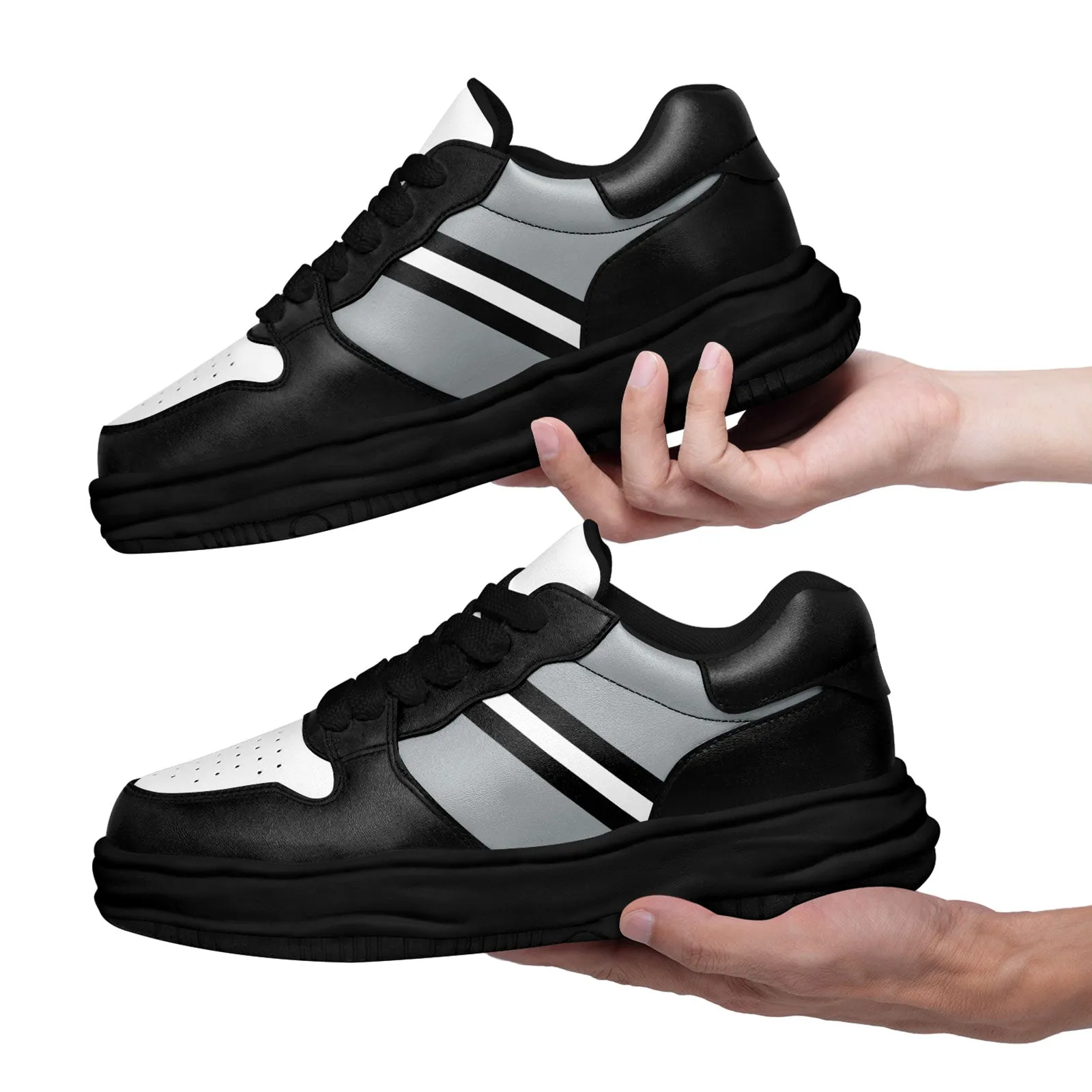 Corporate Gifts,Custom Black Gray Las Vegas Shoes Personalized Sneaker FN032-D020389-20