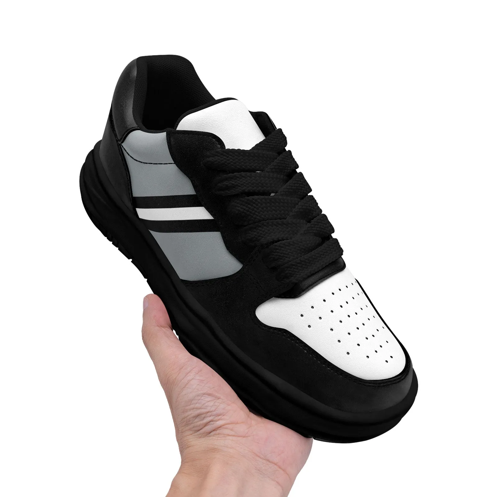 Corporate Gifts,Custom Black Gray Las Vegas Shoes Personalized Sneaker FN032-D020389-20