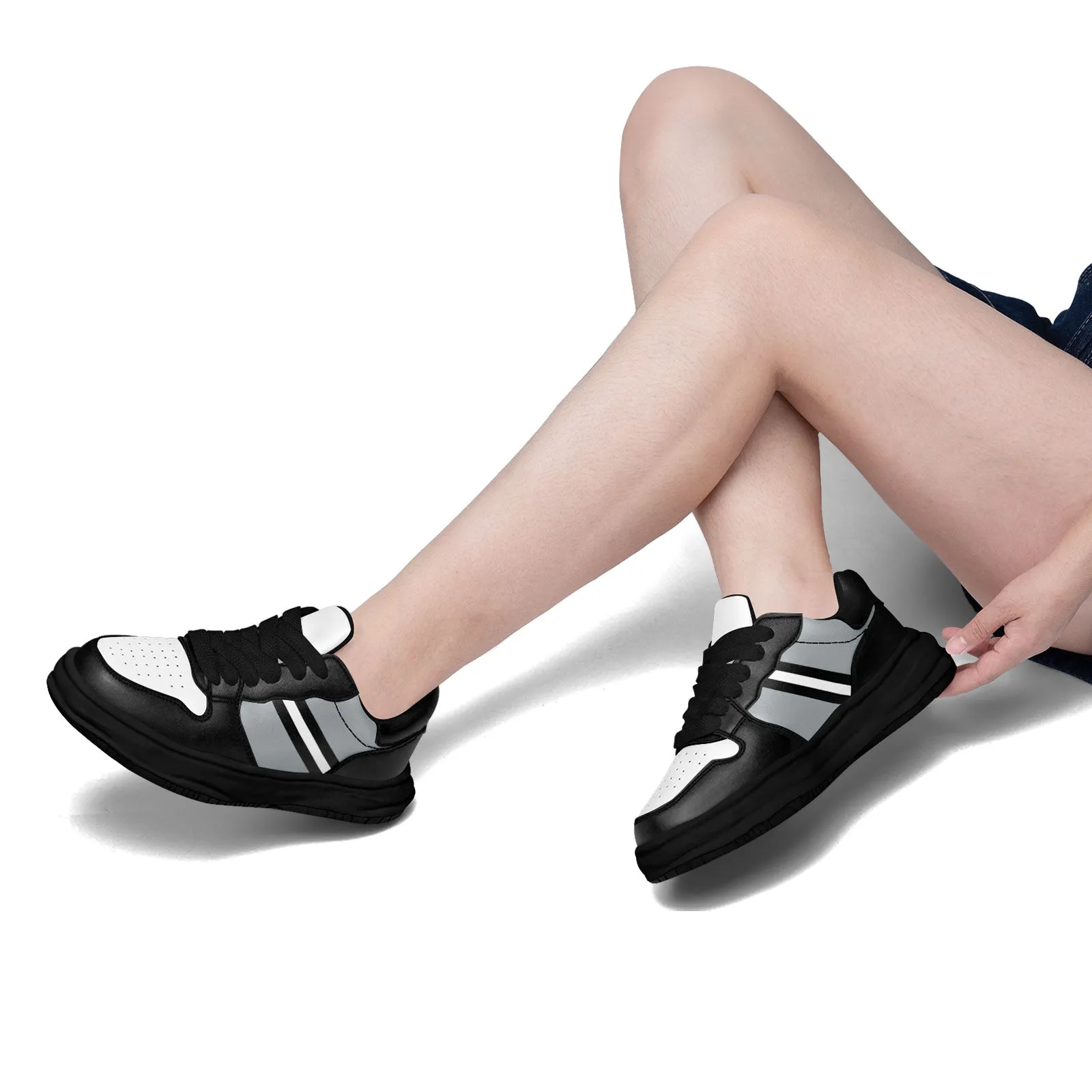 Corporate Gifts,Custom Black Gray Las Vegas Shoes Personalized Sneaker FN032-D020389-20