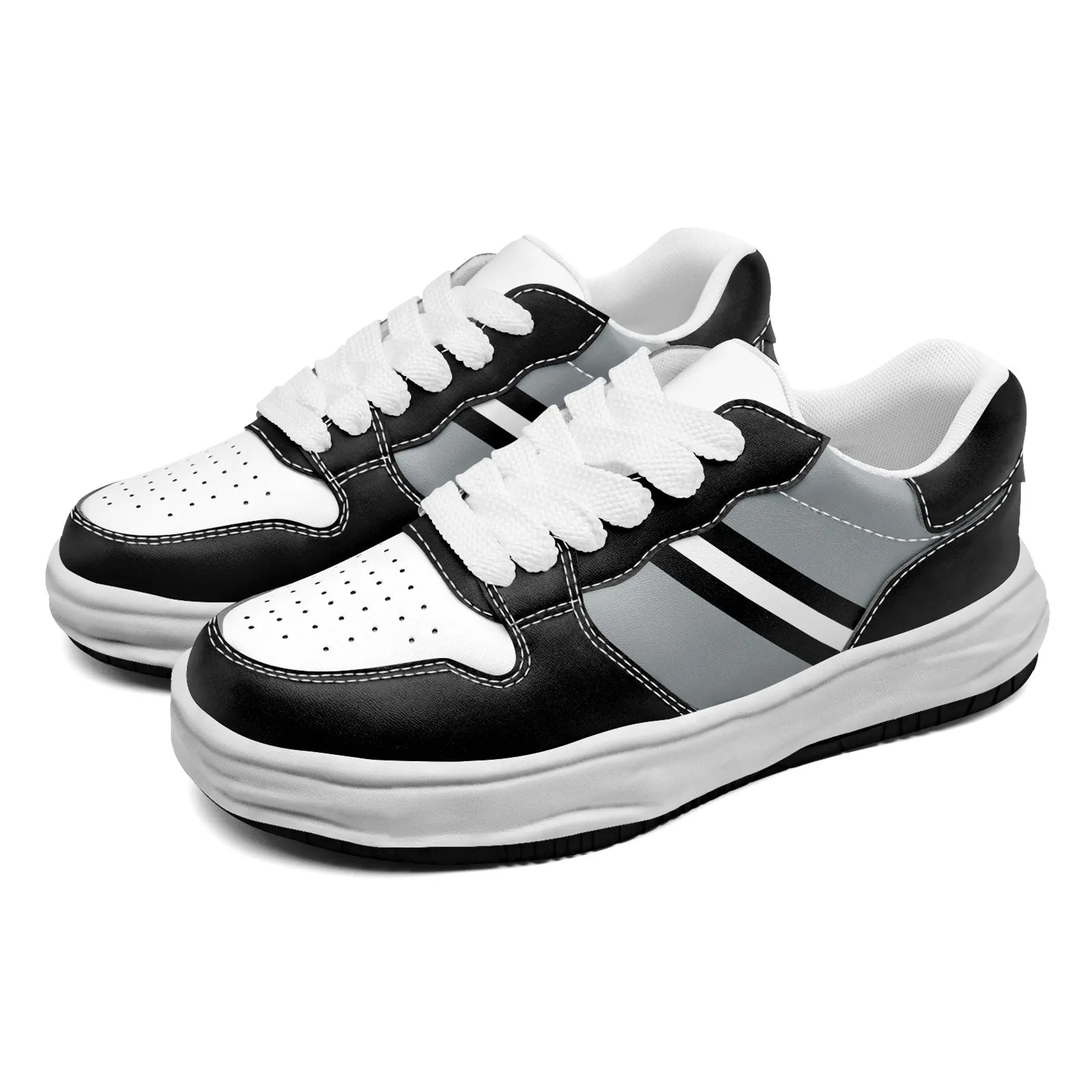 Corporate Gifts,Custom Black Gray Las Vegas Shoes Personalized Sneaker FN032-D020389-20