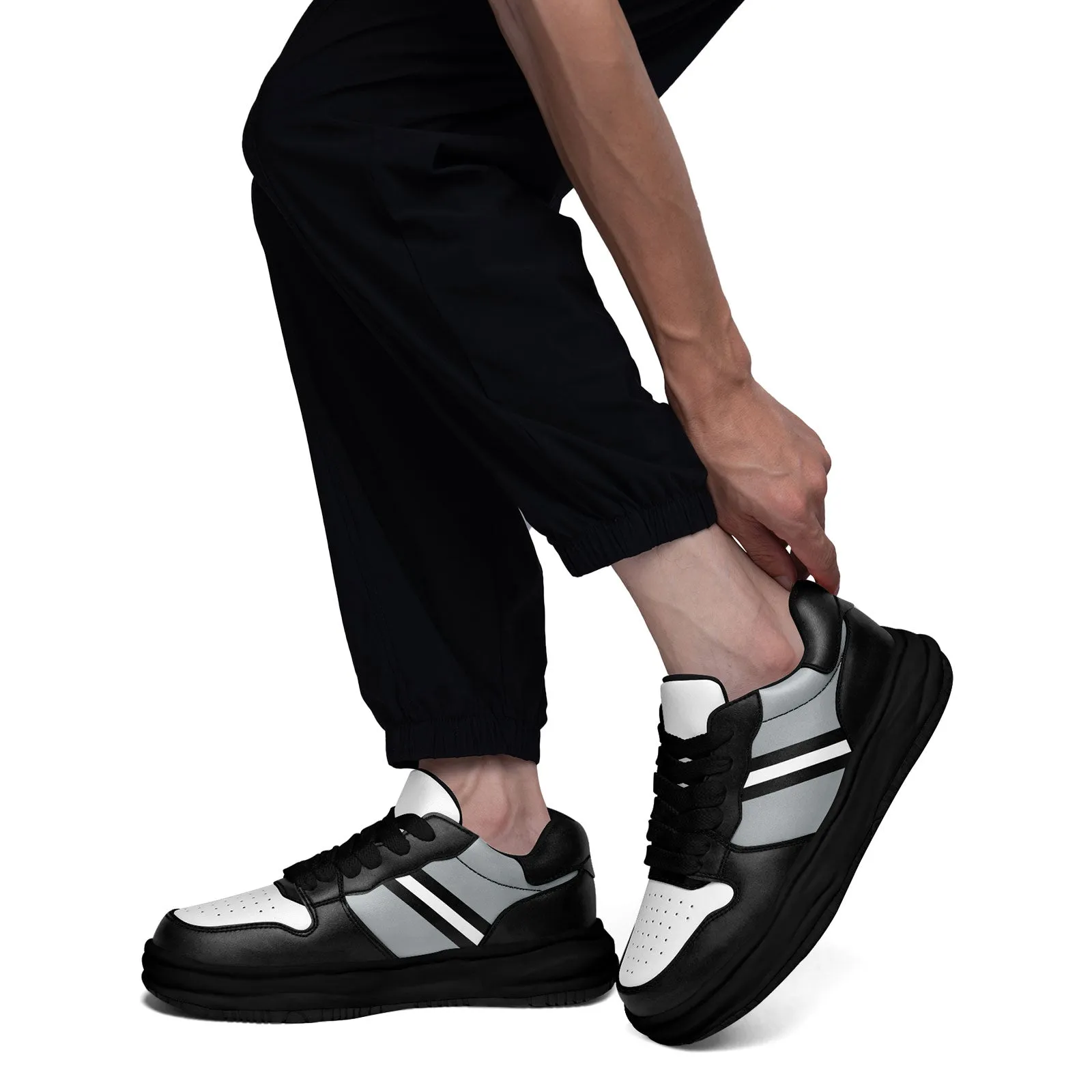 Corporate Gifts,Custom Black Gray Las Vegas Shoes Personalized Sneaker FN032-D020389-20