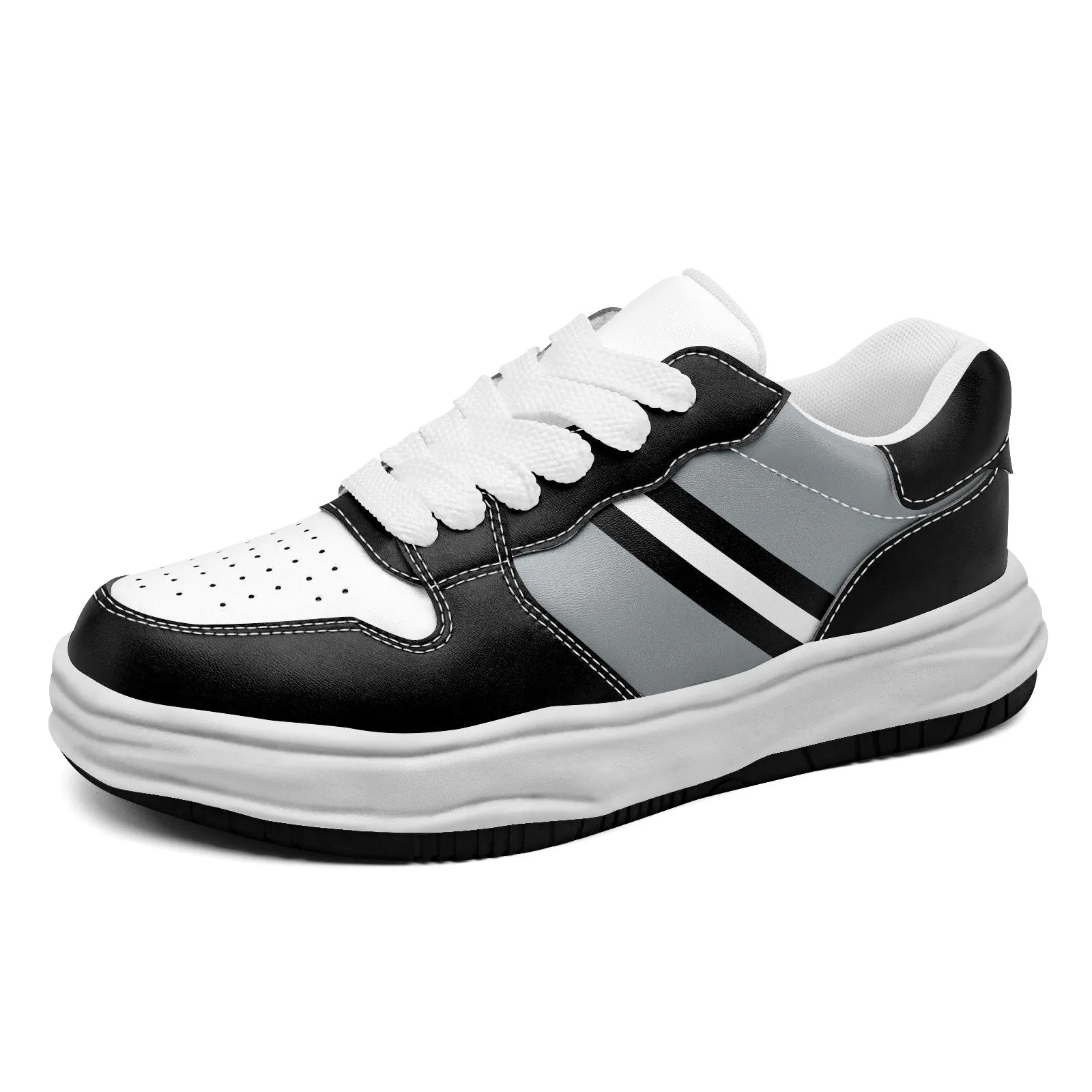 Corporate Gifts,Custom Black Gray Las Vegas Shoes Personalized Sneaker FN032-D020389-20