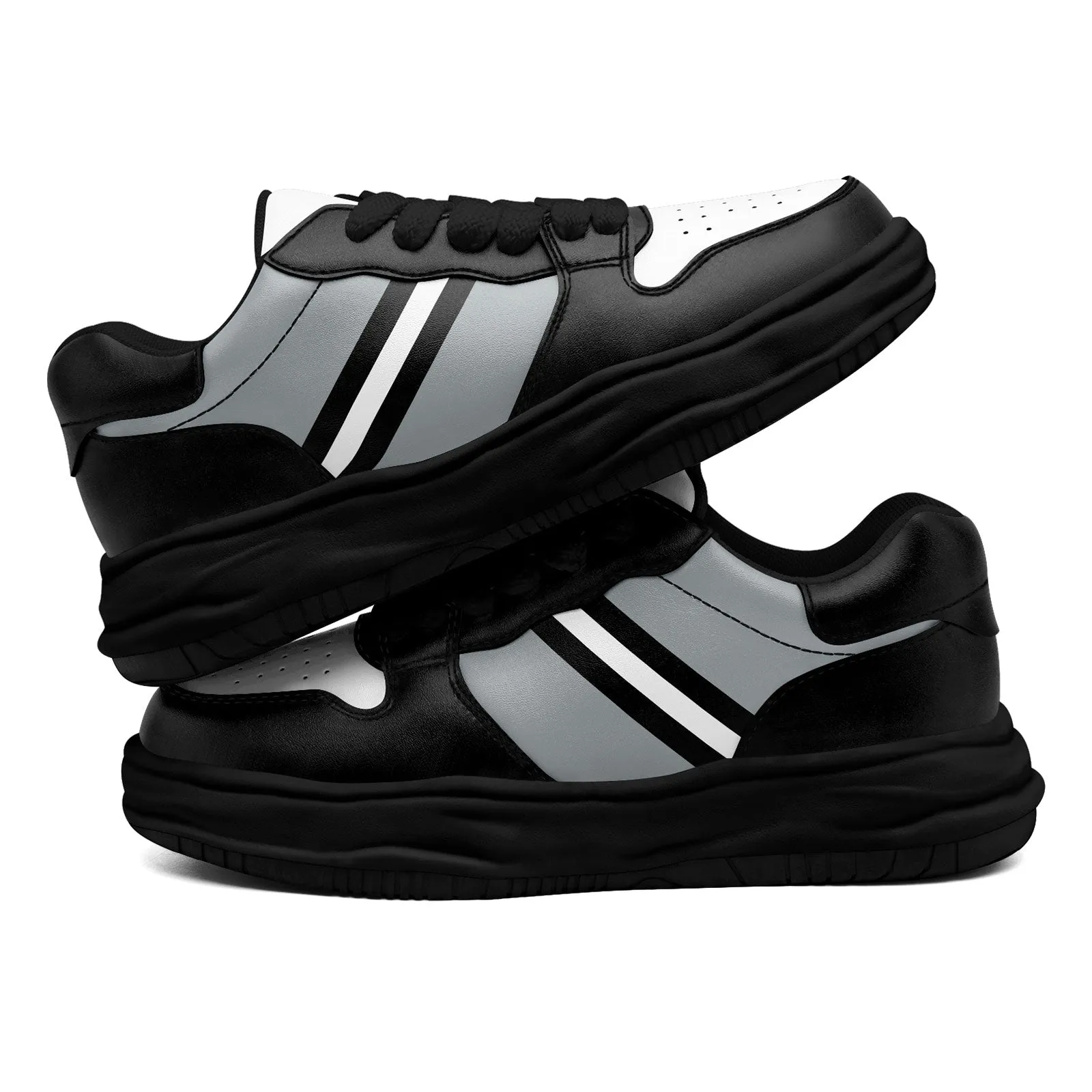 Corporate Gifts,Custom Black Gray Las Vegas Shoes Personalized Sneaker FN032-D020389-20