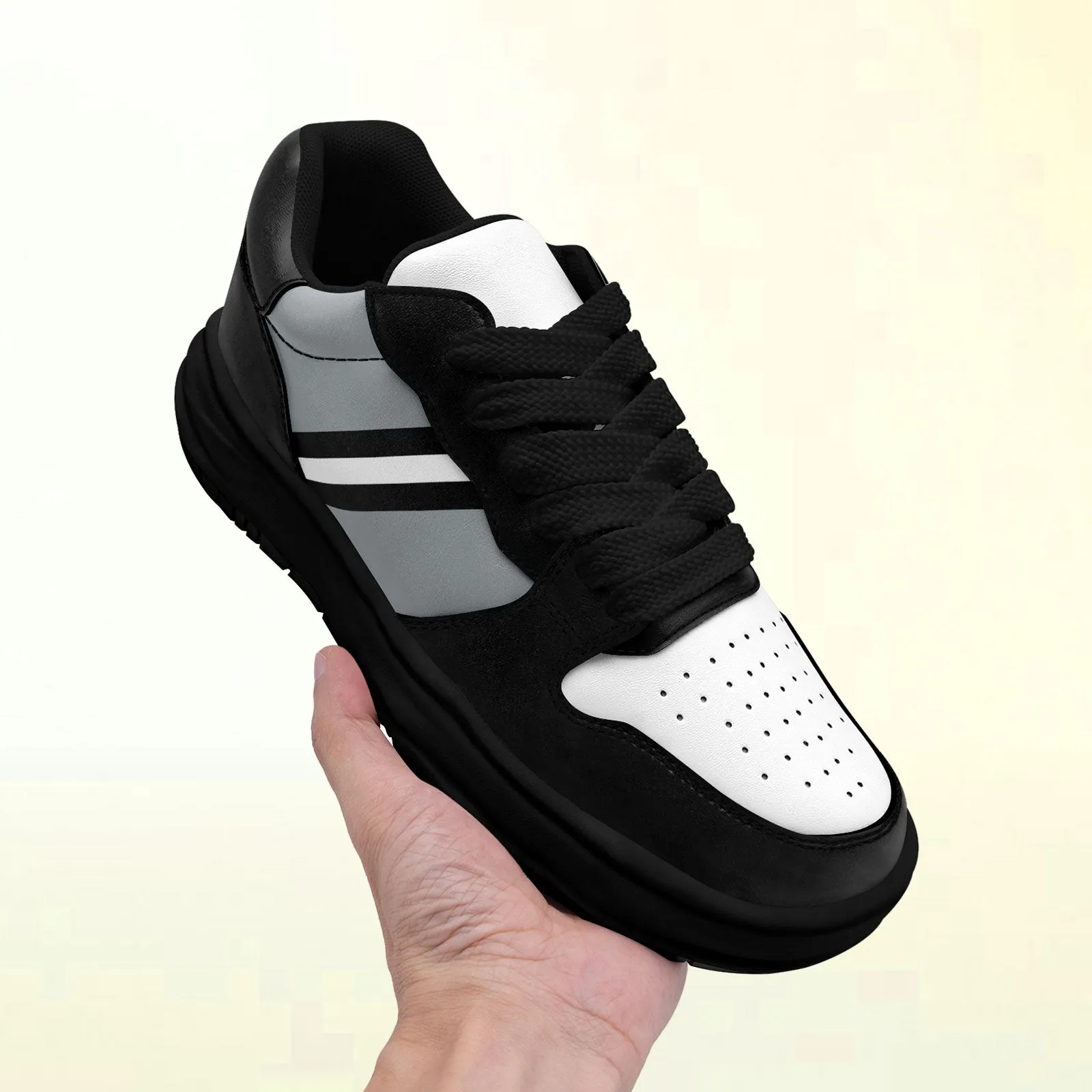 Corporate Gifts,Custom Black Gray Las Vegas Shoes Personalized Sneaker FN032-D020389-20