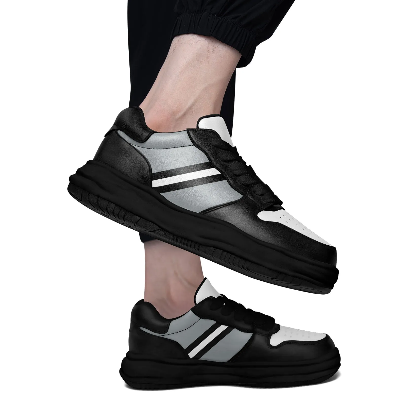 Corporate Gifts,Custom Black Gray Las Vegas Shoes Personalized Sneaker FN032-D020389-20