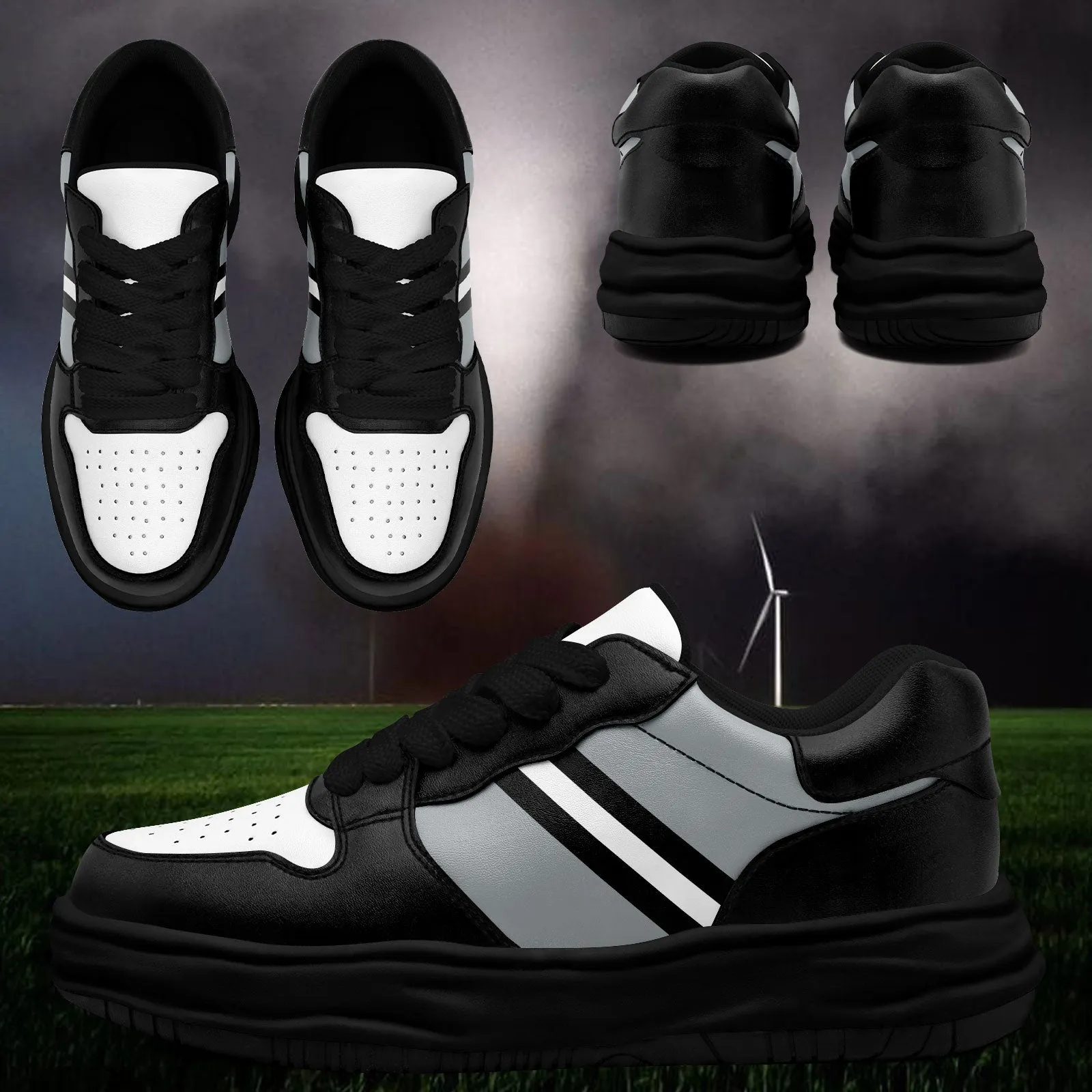 Corporate Gifts,Custom Black Gray Las Vegas Shoes Personalized Sneaker FN032-D020389-20