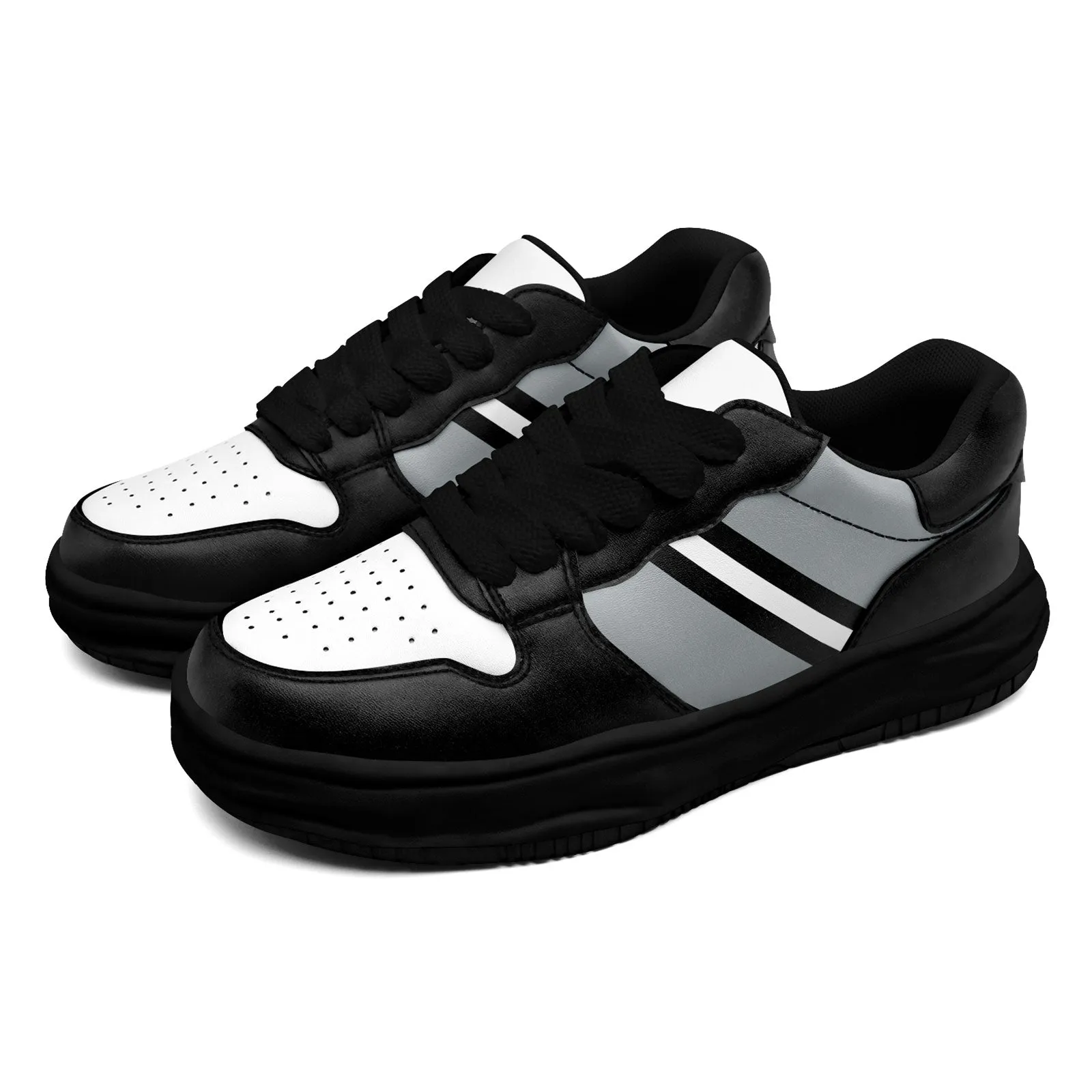 Corporate Gifts,Custom Black Gray Las Vegas Shoes Personalized Sneaker FN032-D020389-20