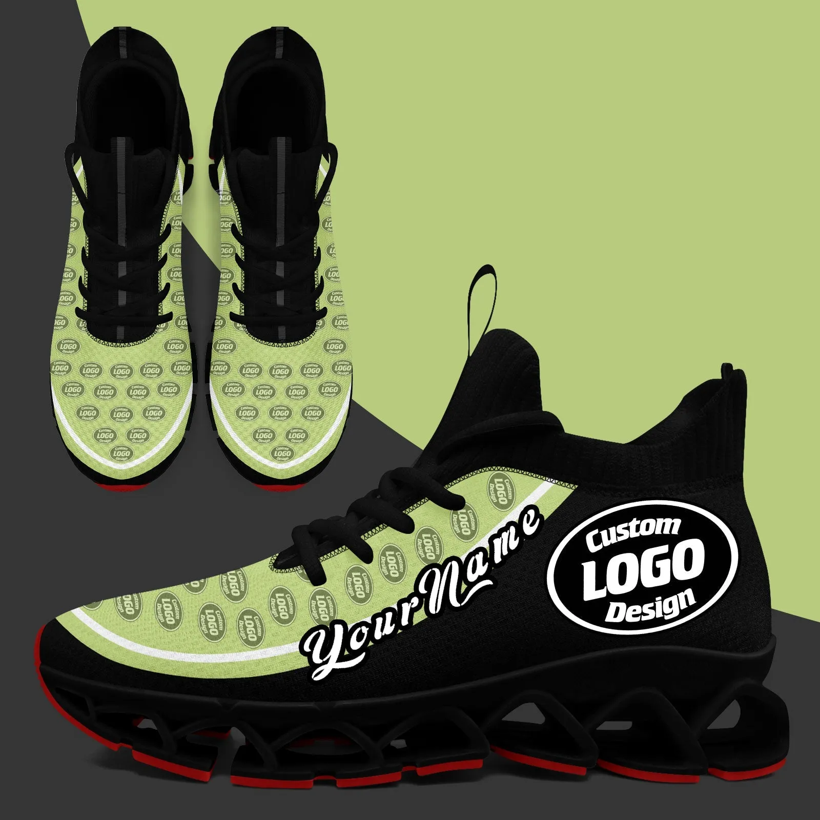 Corporate Gifts,Custom Black Green Maxsoul Shoes Personalized Sneaker FN030XD-D020388-19
