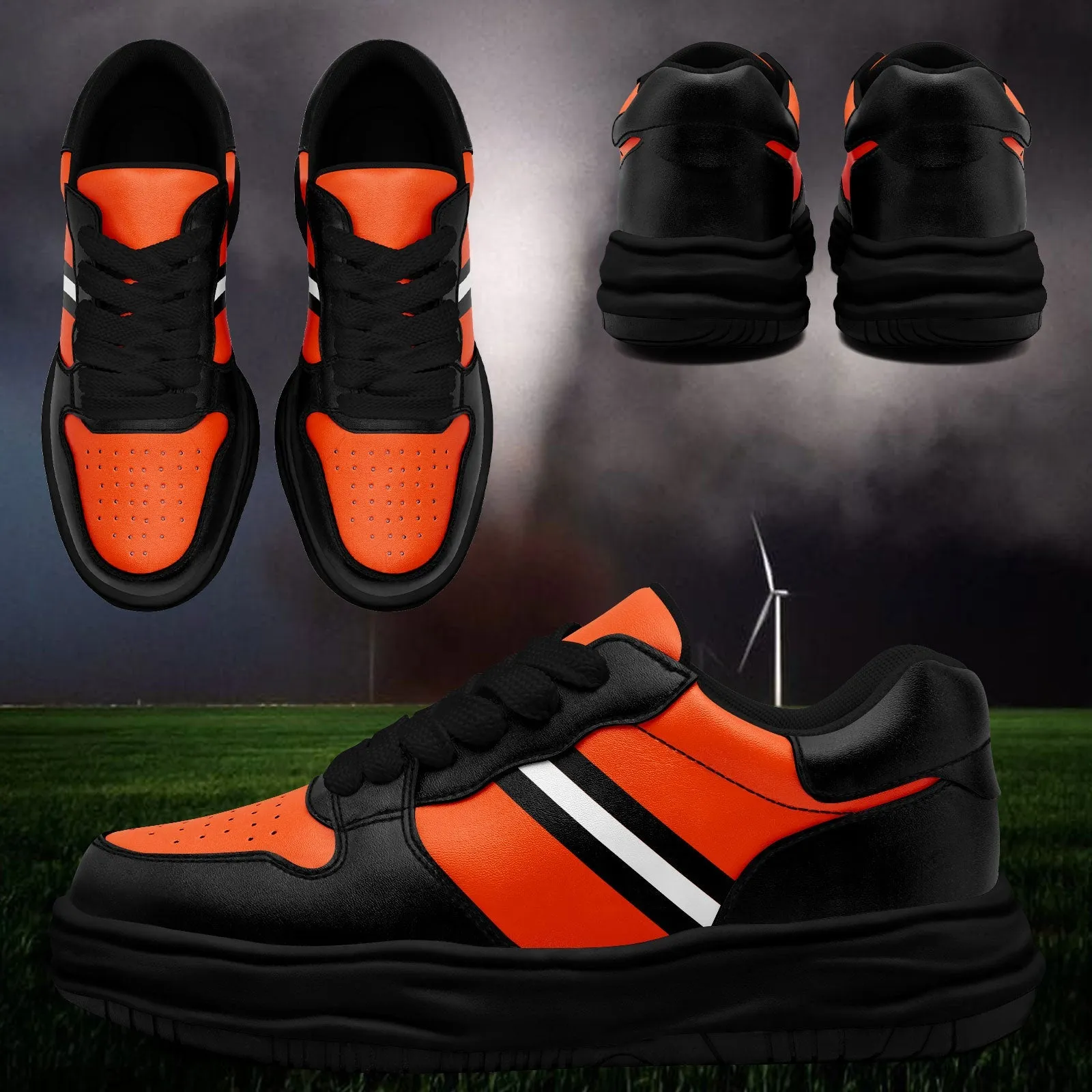 Corporate Gifts,Custom Black Orange Cincinnati Shoes Personalized Sneaker FN032-D020389-6