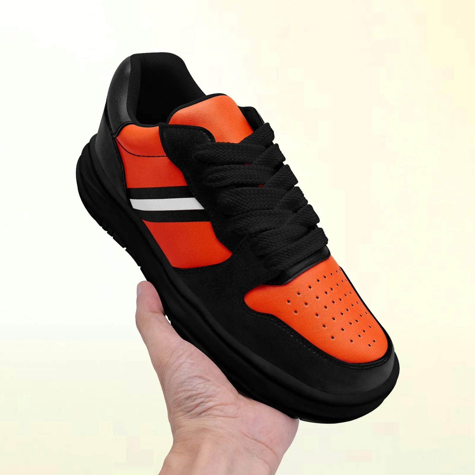 Corporate Gifts,Custom Black Orange Cincinnati Shoes Personalized Sneaker FN032-D020389-6