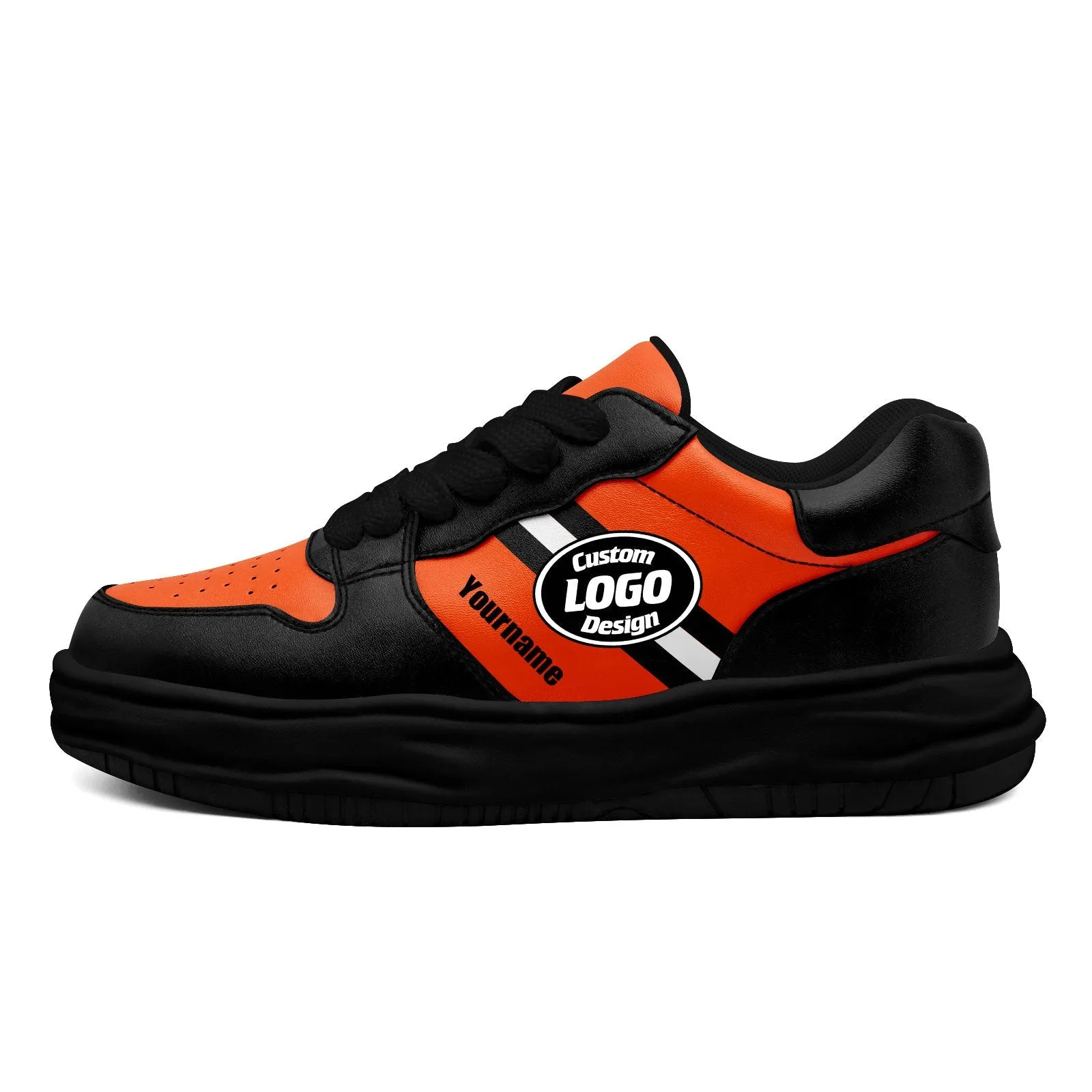 Corporate Gifts,Custom Black Orange Cincinnati Shoes Personalized Sneaker FN032-D020389-6