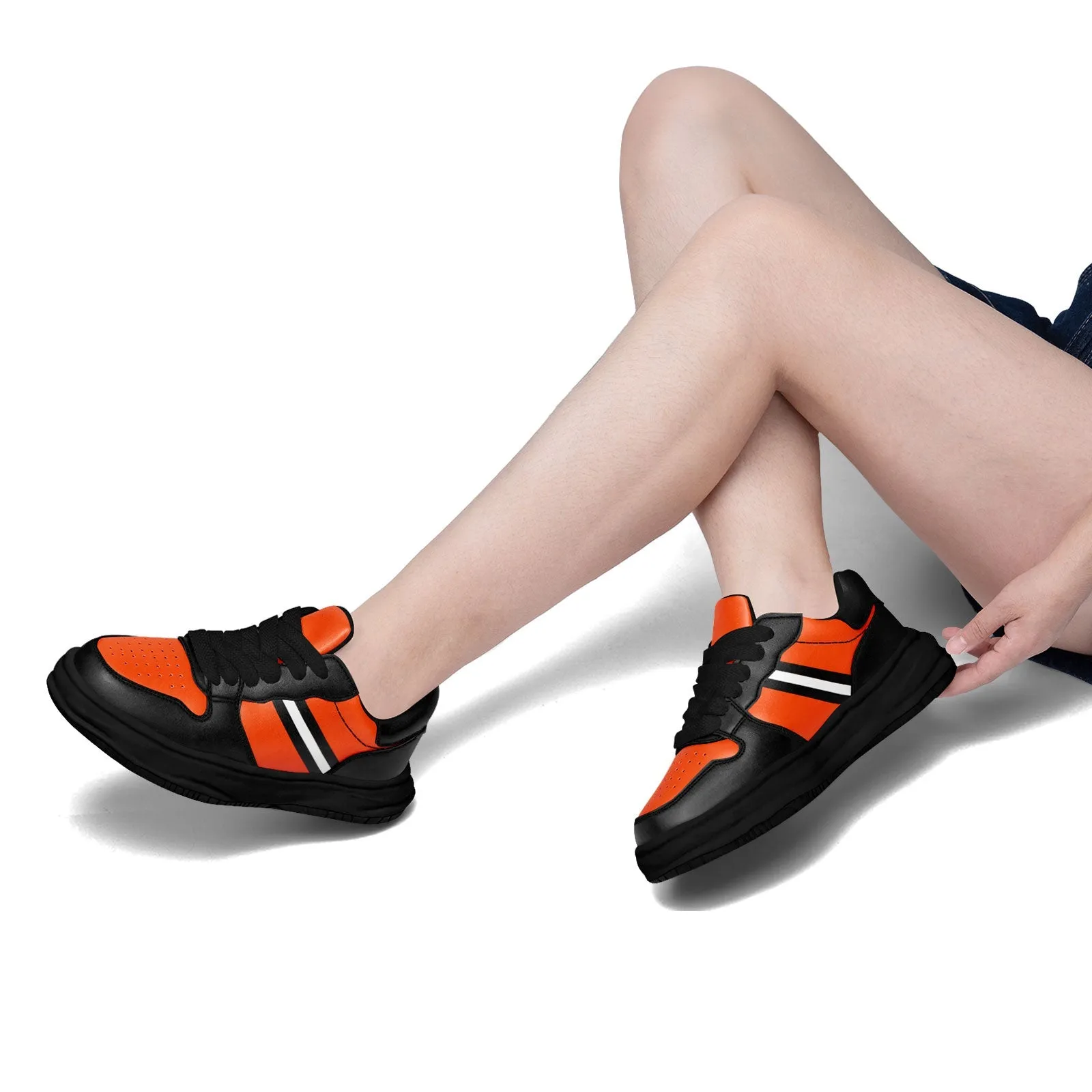 Corporate Gifts,Custom Black Orange Cincinnati Shoes Personalized Sneaker FN032-D020389-6