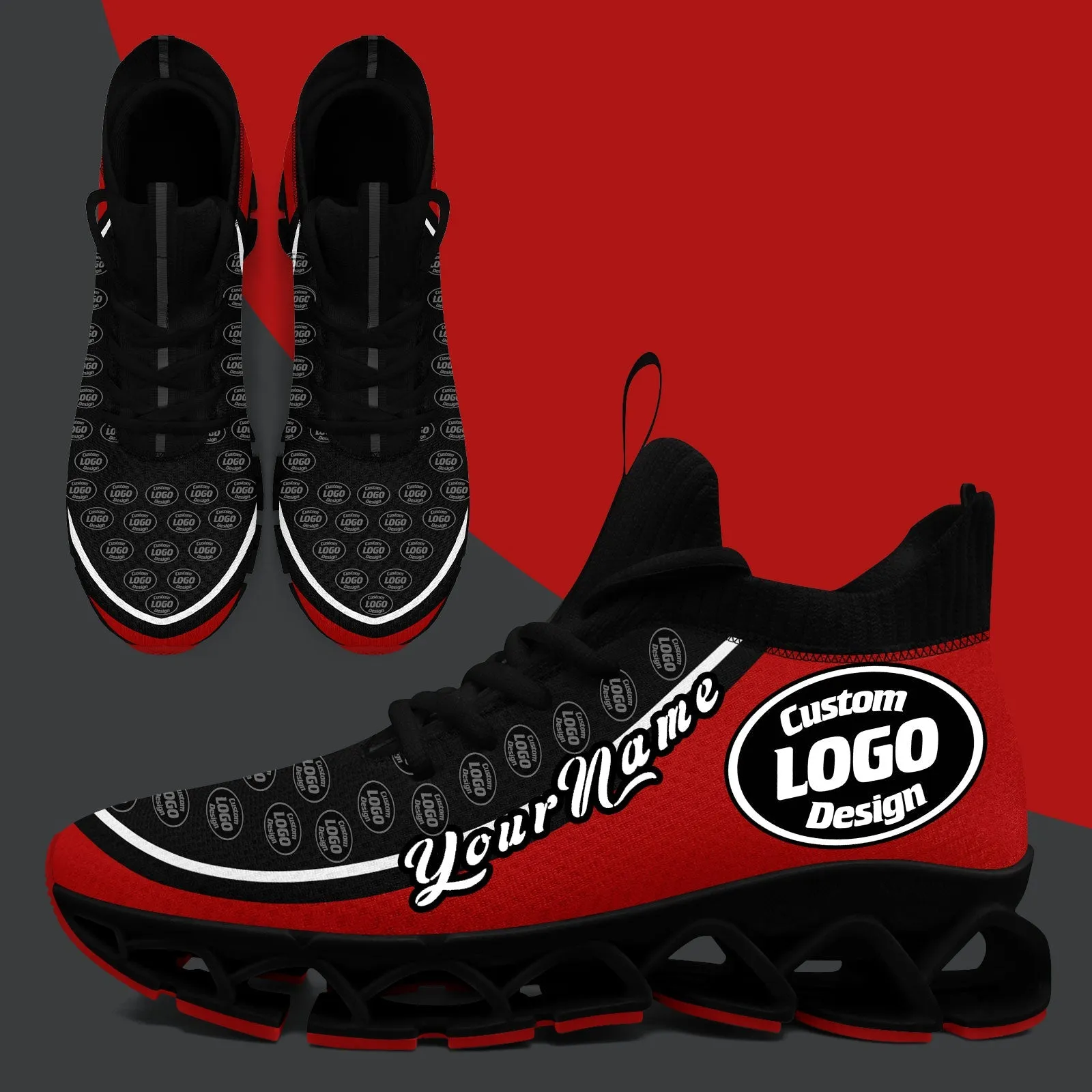 Corporate Gifts,Custom Black Red Maxsoul Shoes Personalized Sneaker FN030XD-D020388-3