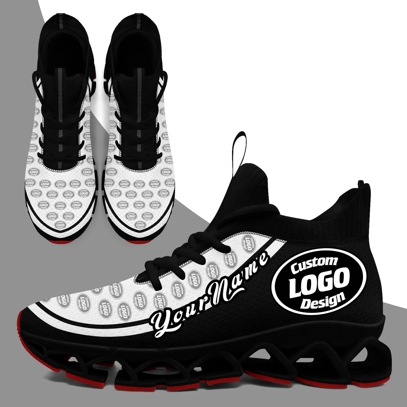 Corporate Gifts,Custom Black White Maxsoul Shoes Personalized Sneaker FN030XD-D020388-8