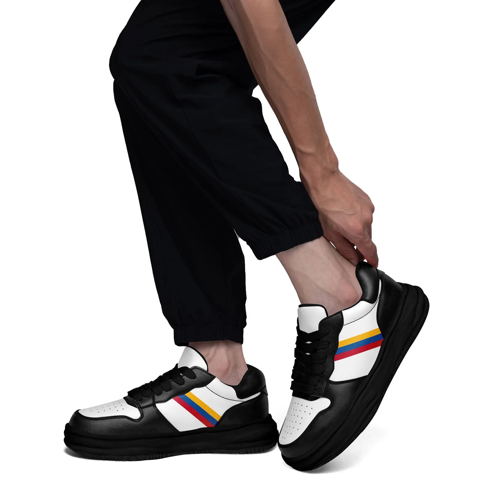 Corporate Gifts,Custom Black White Pittsburgh Shoes Personalized Sneaker FN032-D020389-30