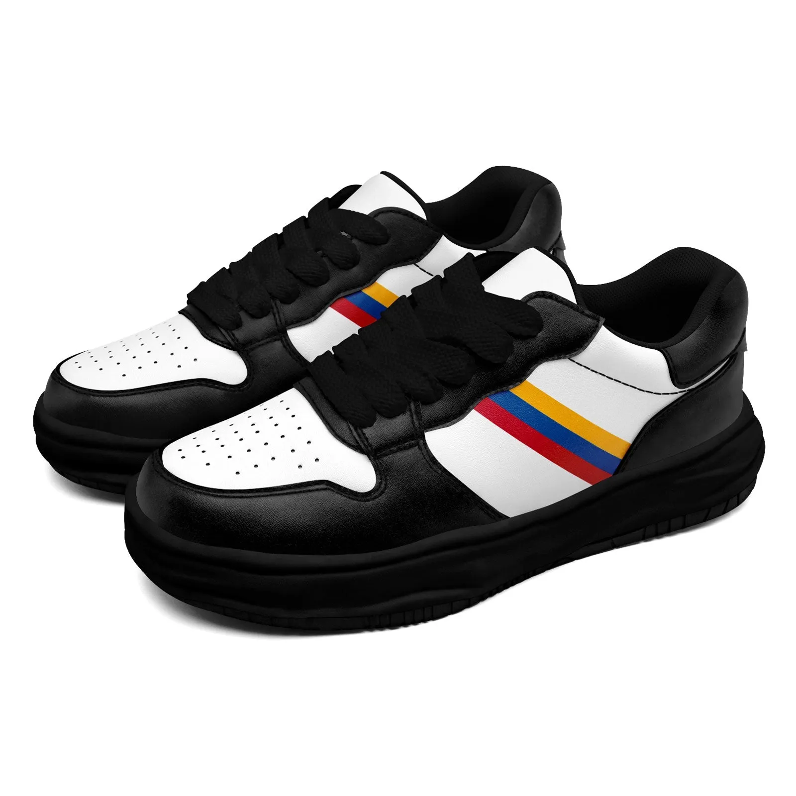 Corporate Gifts,Custom Black White Pittsburgh Shoes Personalized Sneaker FN032-D020389-30