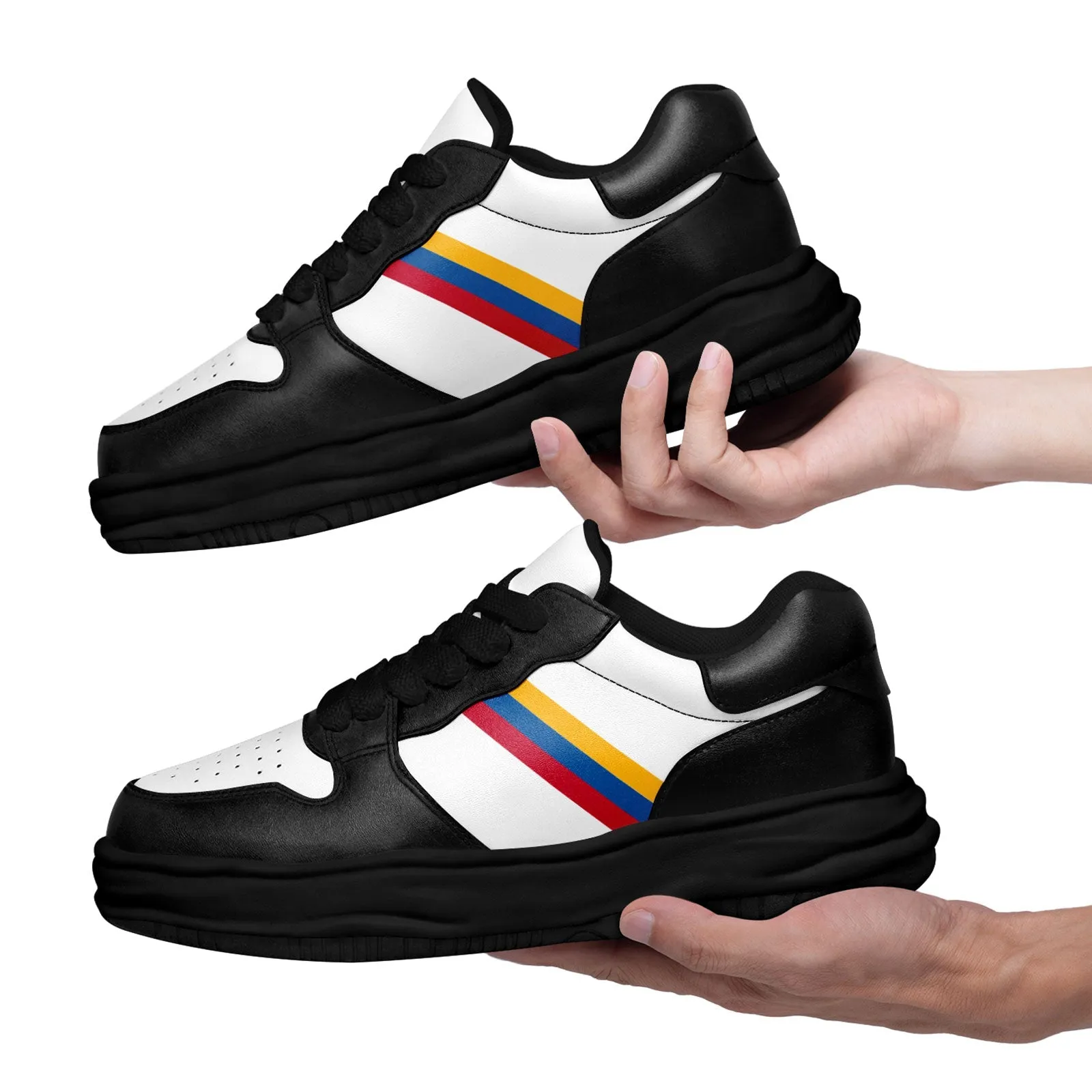 Corporate Gifts,Custom Black White Pittsburgh Shoes Personalized Sneaker FN032-D020389-30