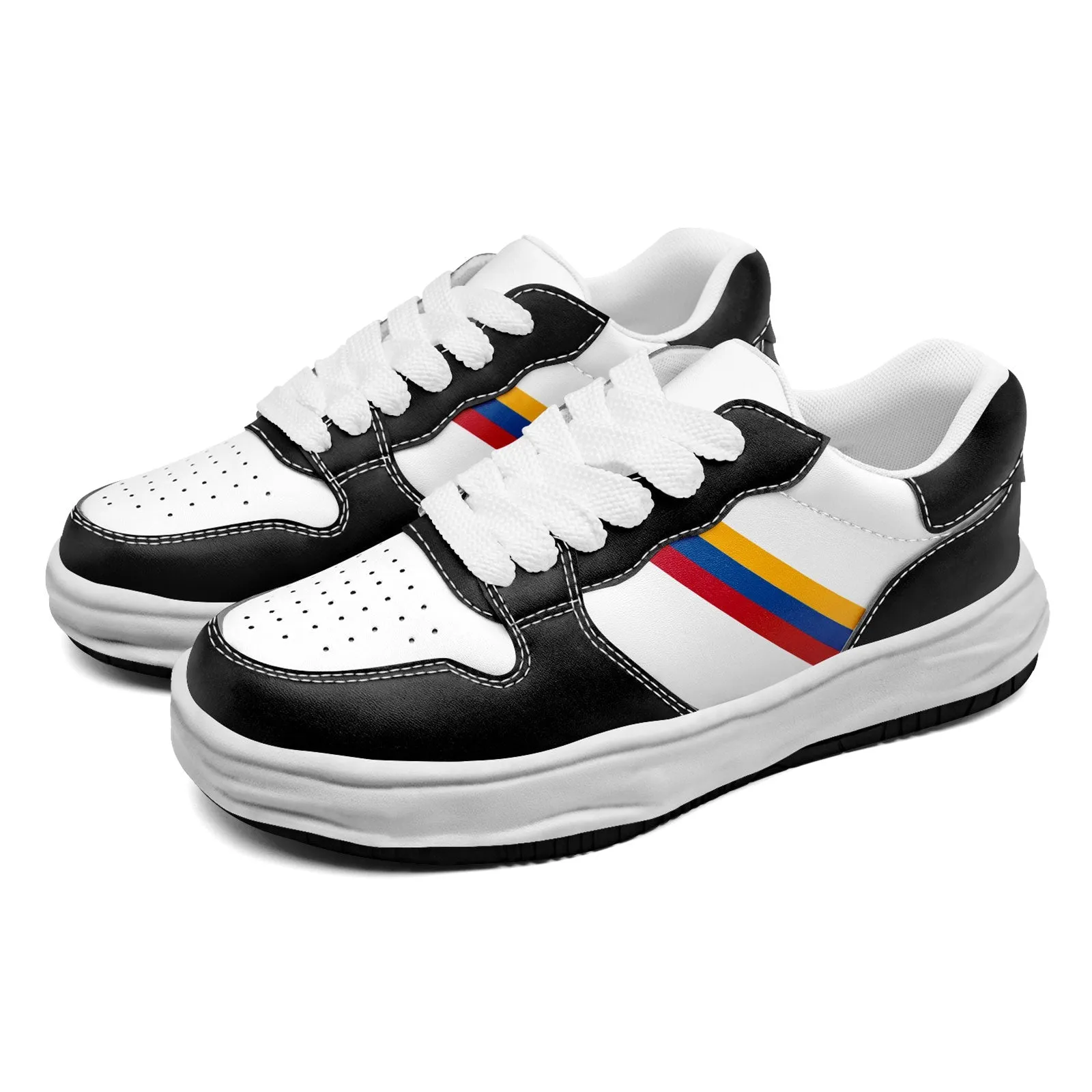 Corporate Gifts,Custom Black White Pittsburgh Shoes Personalized Sneaker FN032-D020389-30