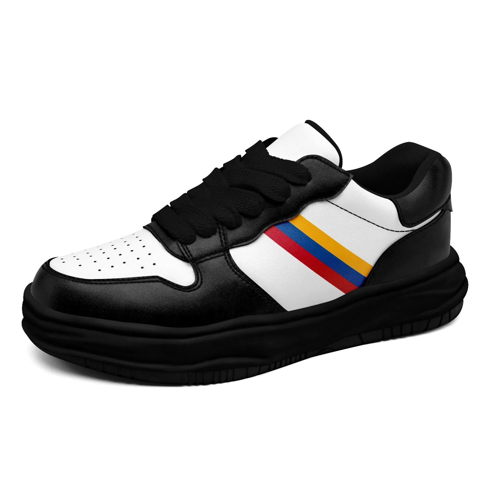 Corporate Gifts,Custom Black White Pittsburgh Shoes Personalized Sneaker FN032-D020389-30