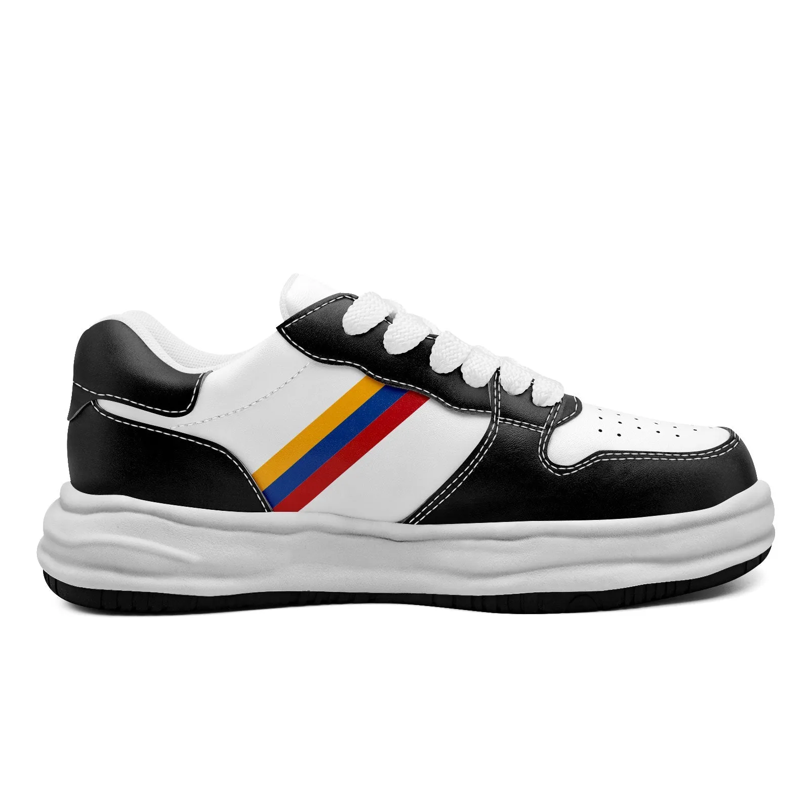 Corporate Gifts,Custom Black White Pittsburgh Shoes Personalized Sneaker FN032-D020389-30