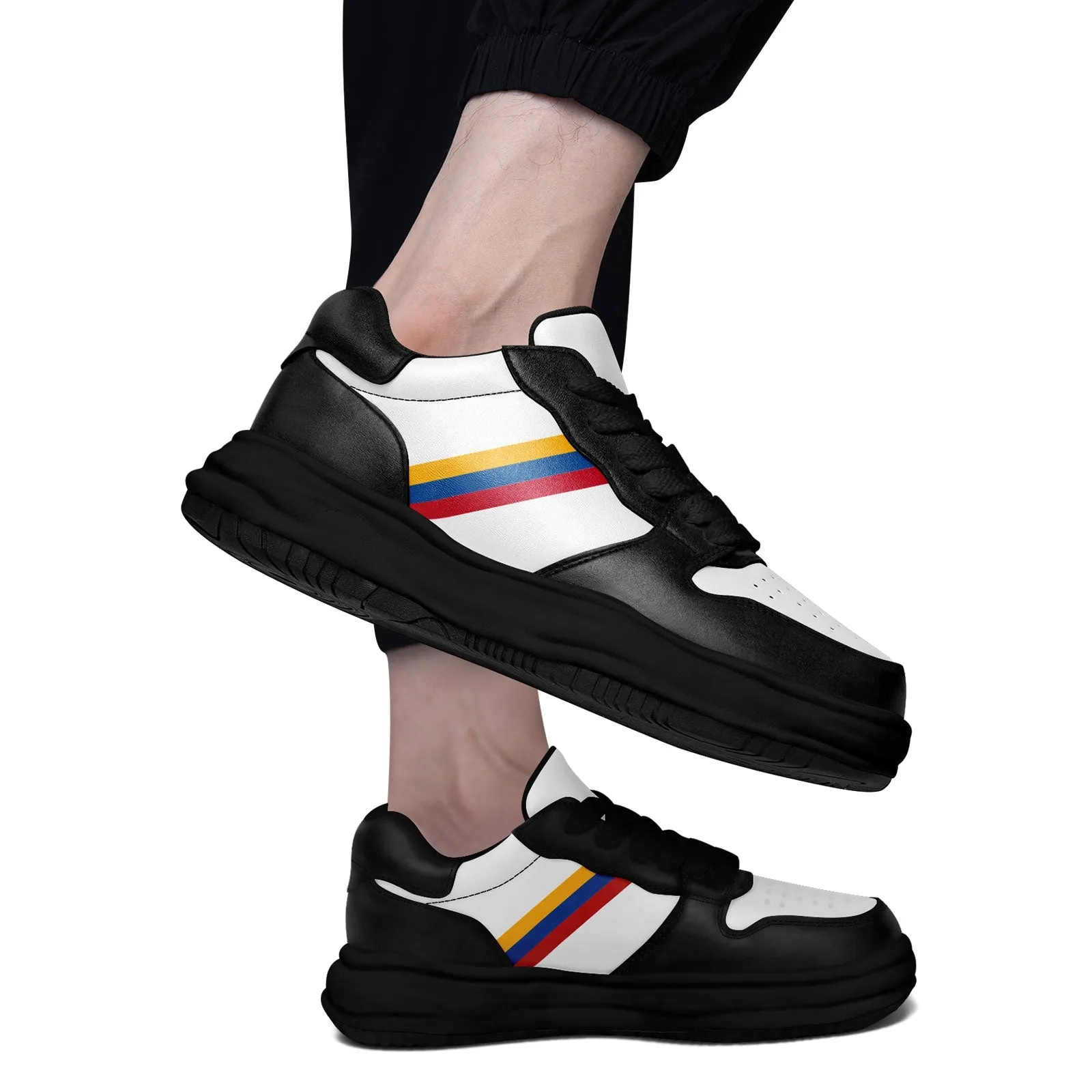 Corporate Gifts,Custom Black White Pittsburgh Shoes Personalized Sneaker FN032-D020389-30