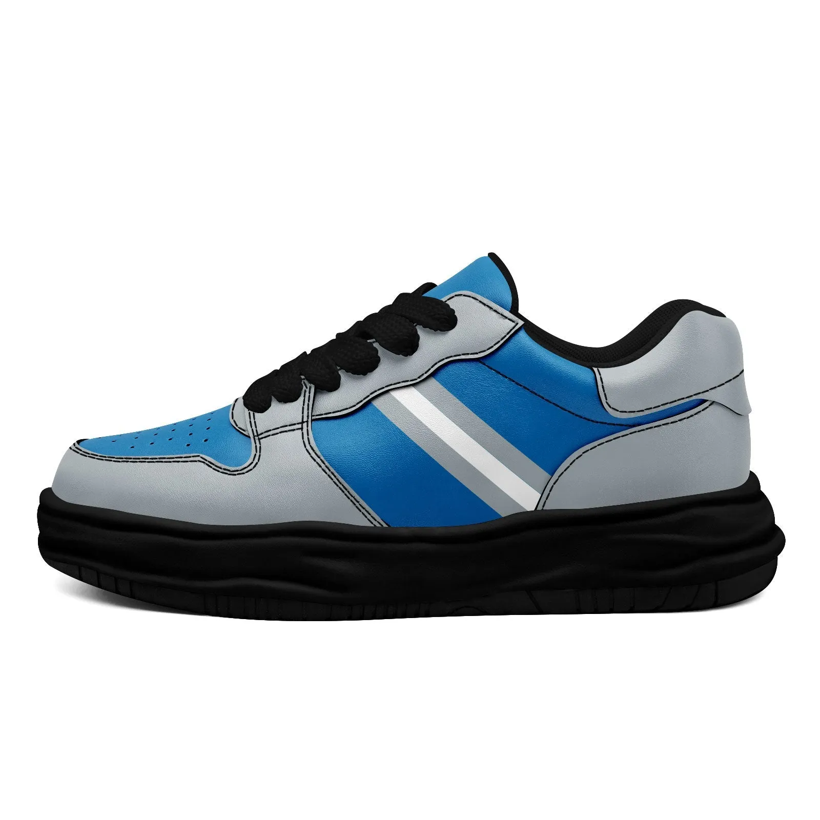 Corporate Gifts,Custom Blue Gray Detroit Shoes Personalized Sneaker FN032-D020389-11