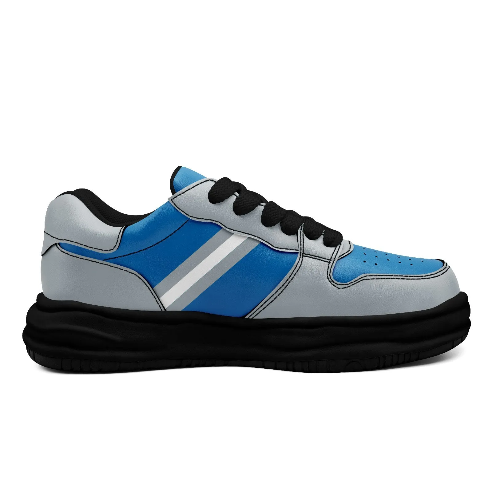 Corporate Gifts,Custom Blue Gray Detroit Shoes Personalized Sneaker FN032-D020389-11