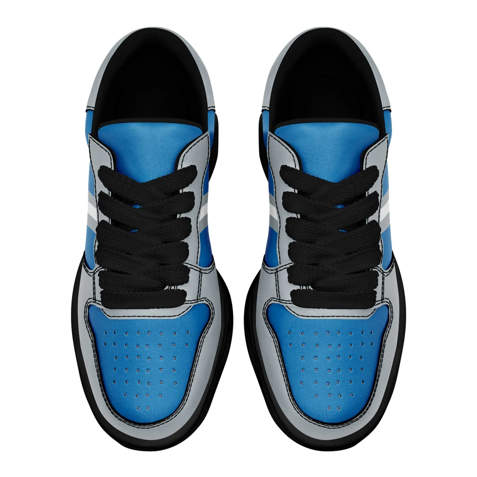 Corporate Gifts,Custom Blue Gray Detroit Shoes Personalized Sneaker FN032-D020389-11