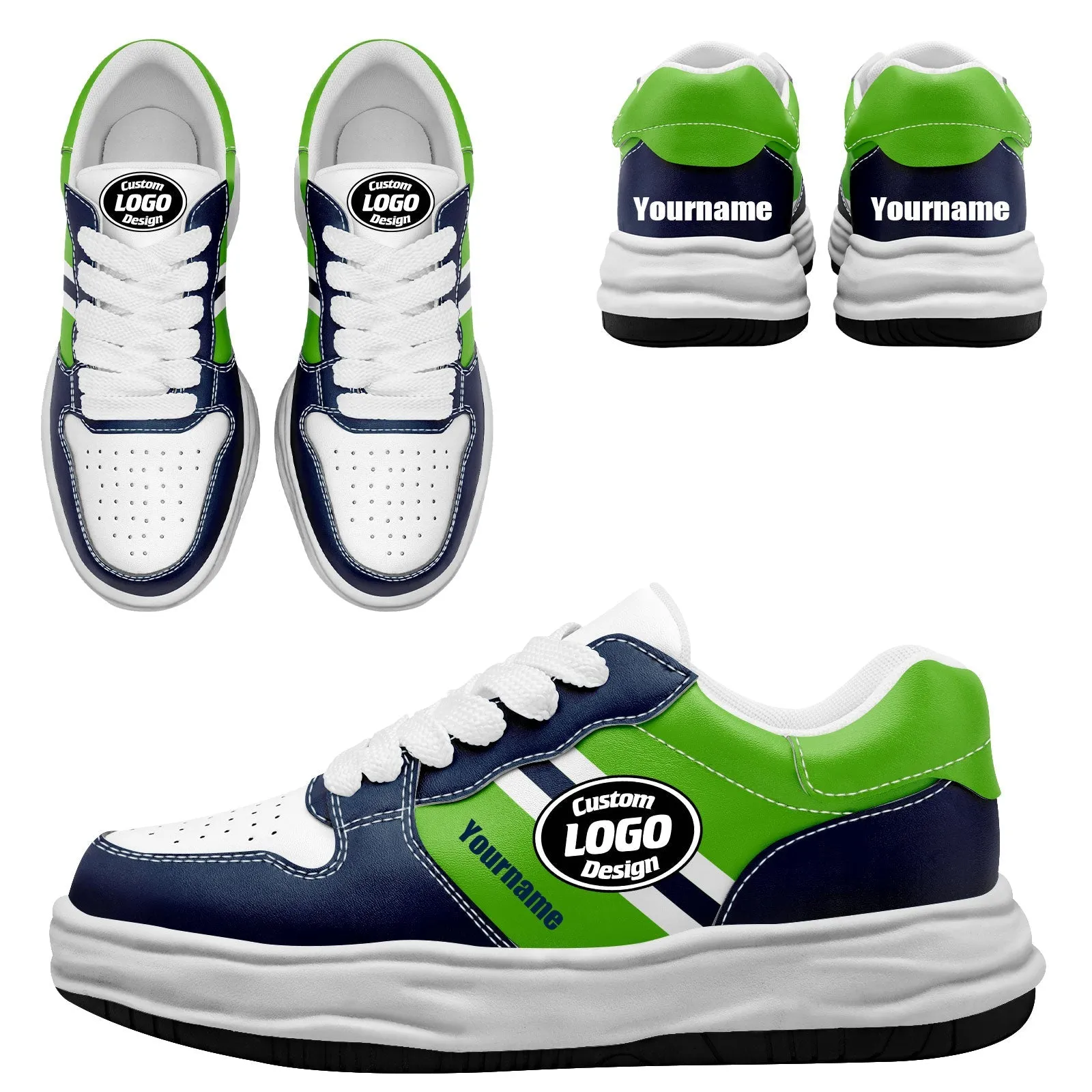 Corporate Gifts,Custom Blue Green Seattle Shoes Personalized Sneaker FN032-D020389-27