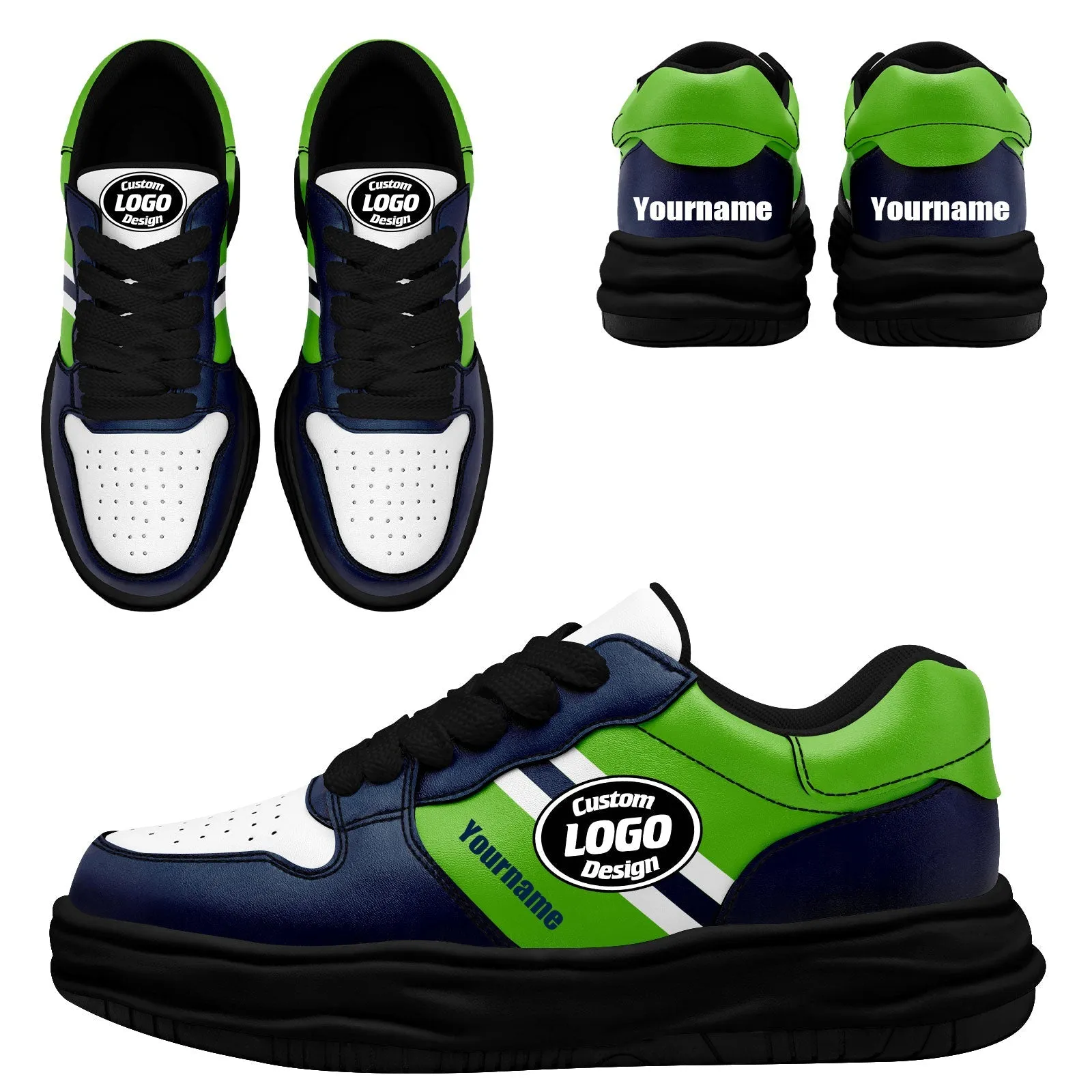 Corporate Gifts,Custom Blue Green Seattle Shoes Personalized Sneaker FN032-D020389-27