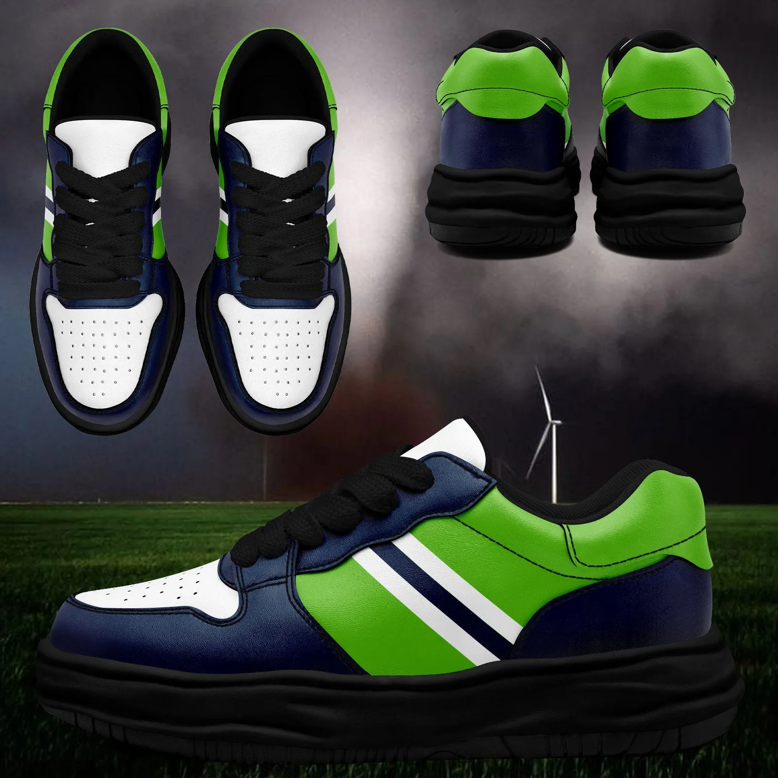 Corporate Gifts,Custom Blue Green Seattle Shoes Personalized Sneaker FN032-D020389-27