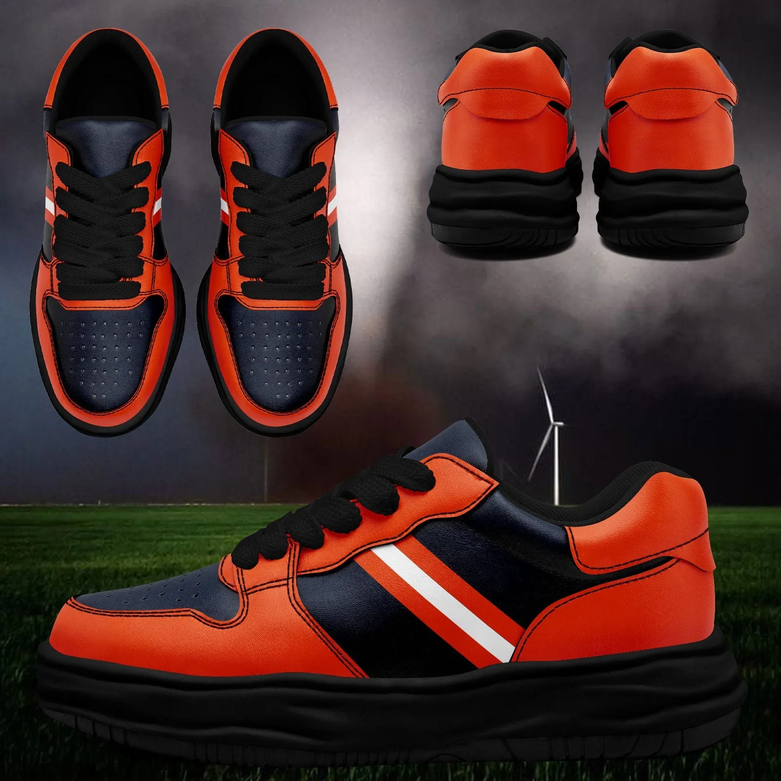 Corporate Gifts,Custom Blue Orange Chicago Shoes Personalized Sneaker FN032-D020389-7