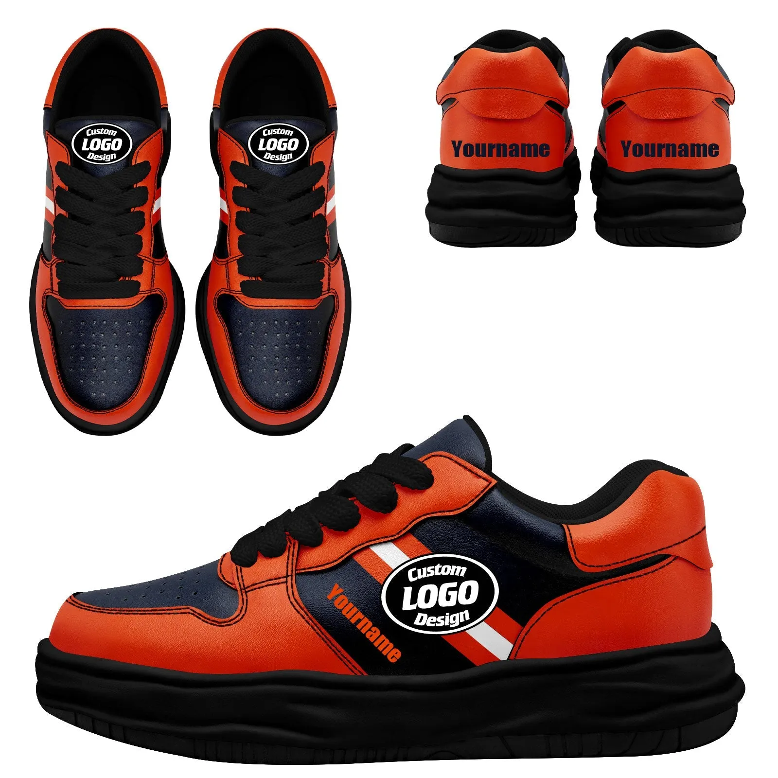 Corporate Gifts,Custom Blue Orange Chicago Shoes Personalized Sneaker FN032-D020389-7