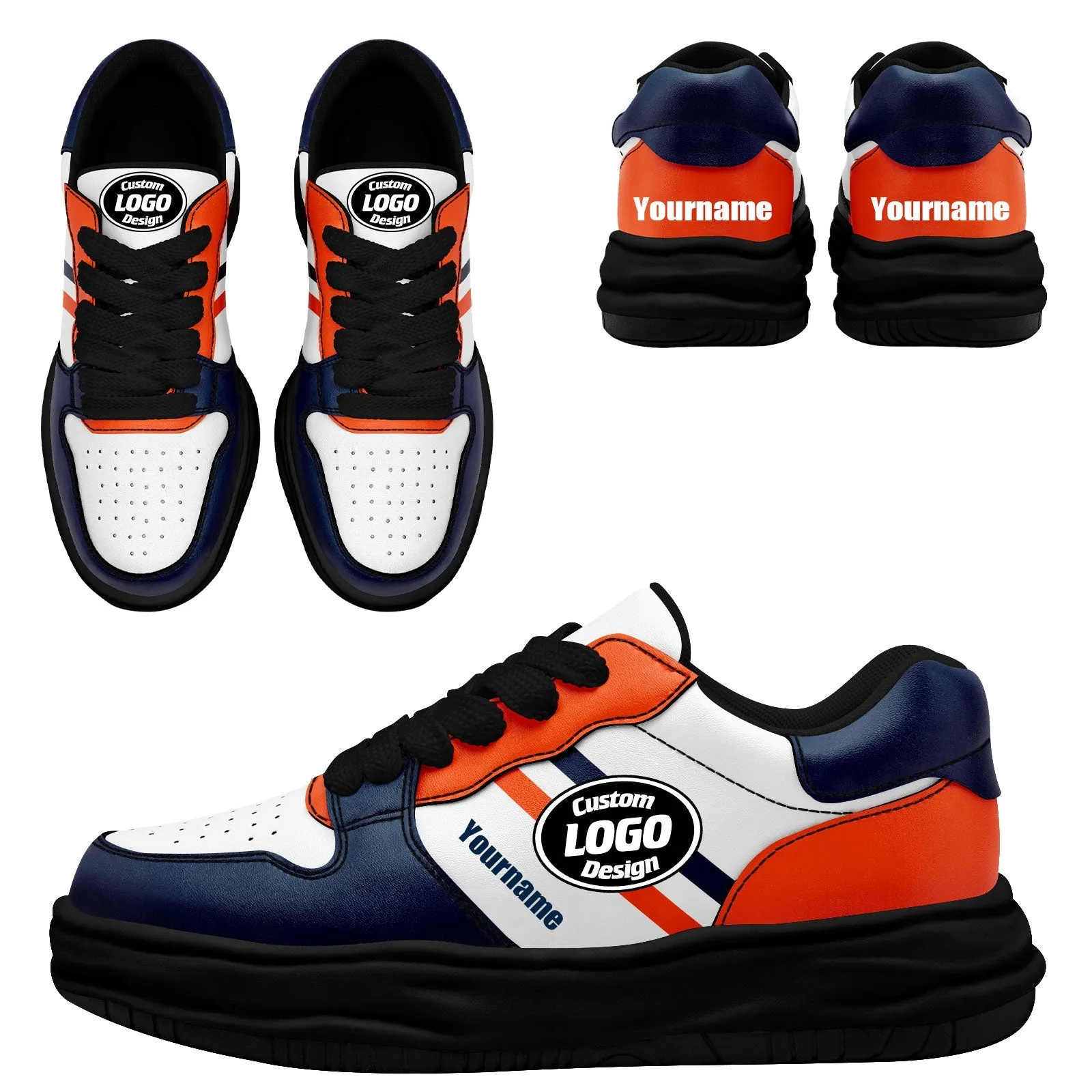 Corporate Gifts,Custom Blue Orange Denver Shoes Personalized Sneaker FN032-D020389-10