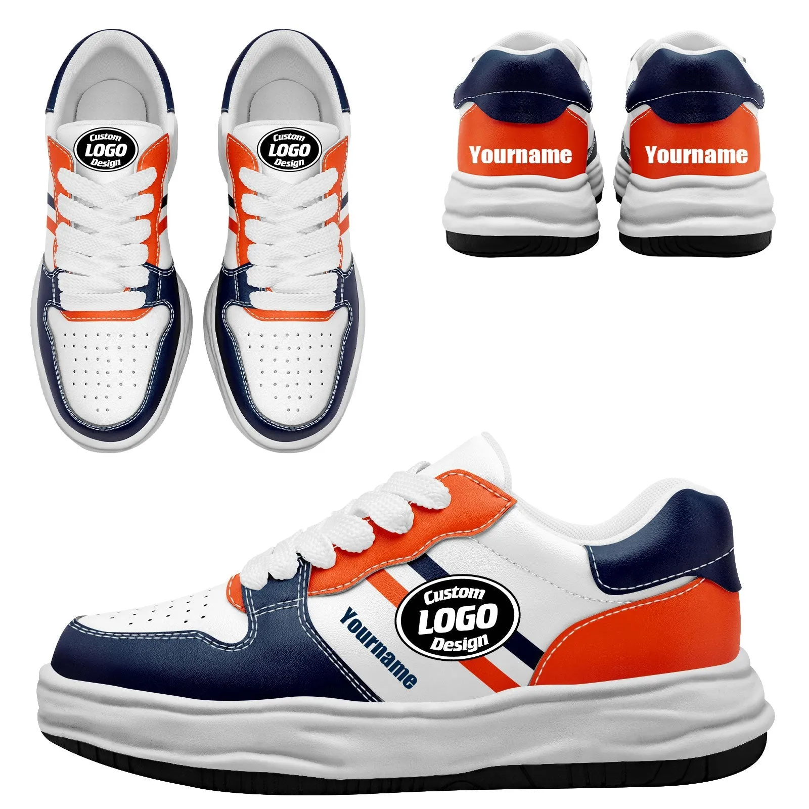 Corporate Gifts,Custom Blue Orange Denver Shoes Personalized Sneaker FN032-D020389-10