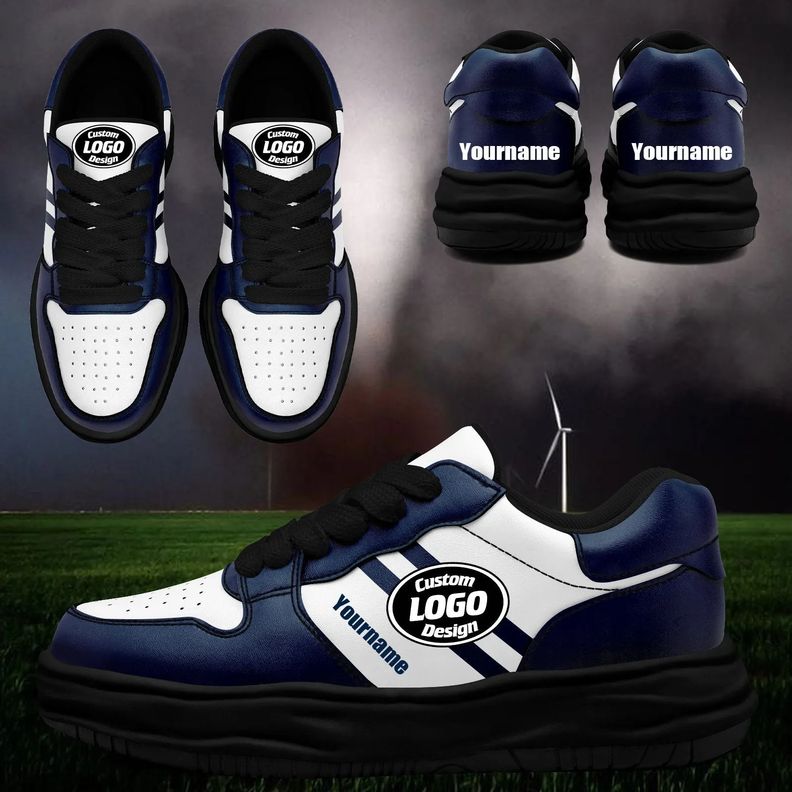 Corporate Gifts,Custom Blue White Dallas Shoes Personalized Sneaker FN032-D020389-9
