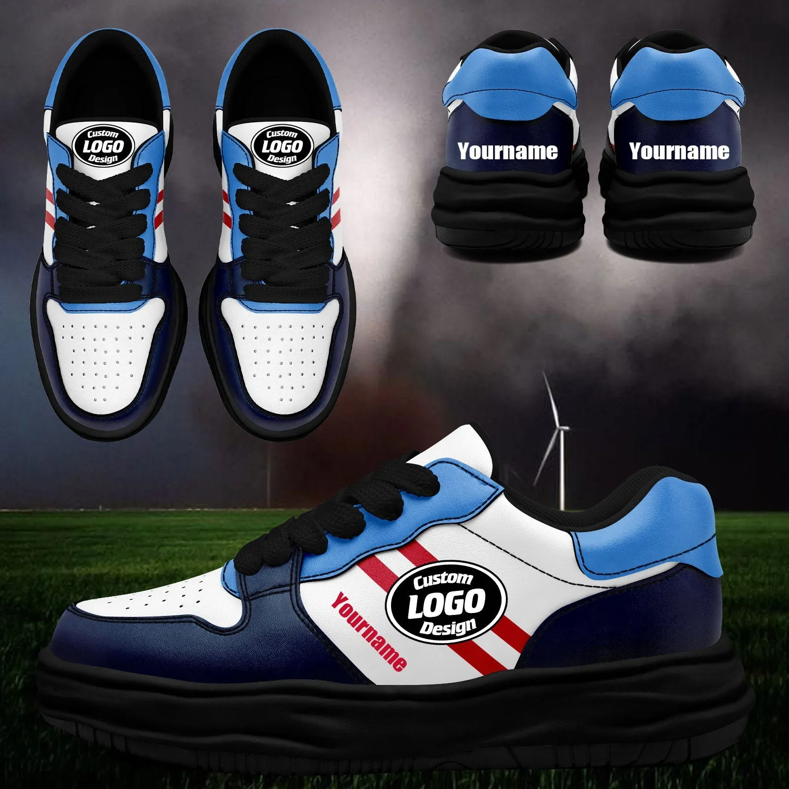 Corporate Gifts,Custom Blue White Tennessee Shoes Personalized Sneaker FN032-D020389-32