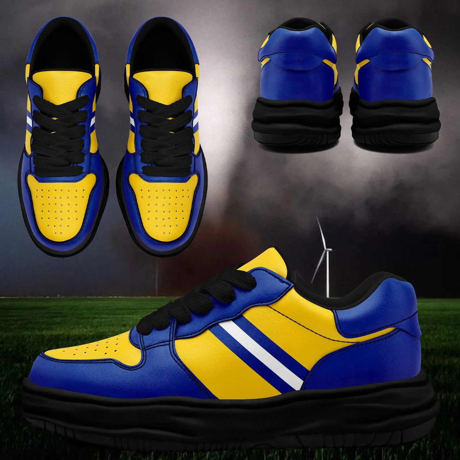 Corporate Gifts,Custom Blue Yellow Los Angeles Shoes Personalized Sneaker FN032-D020389-15