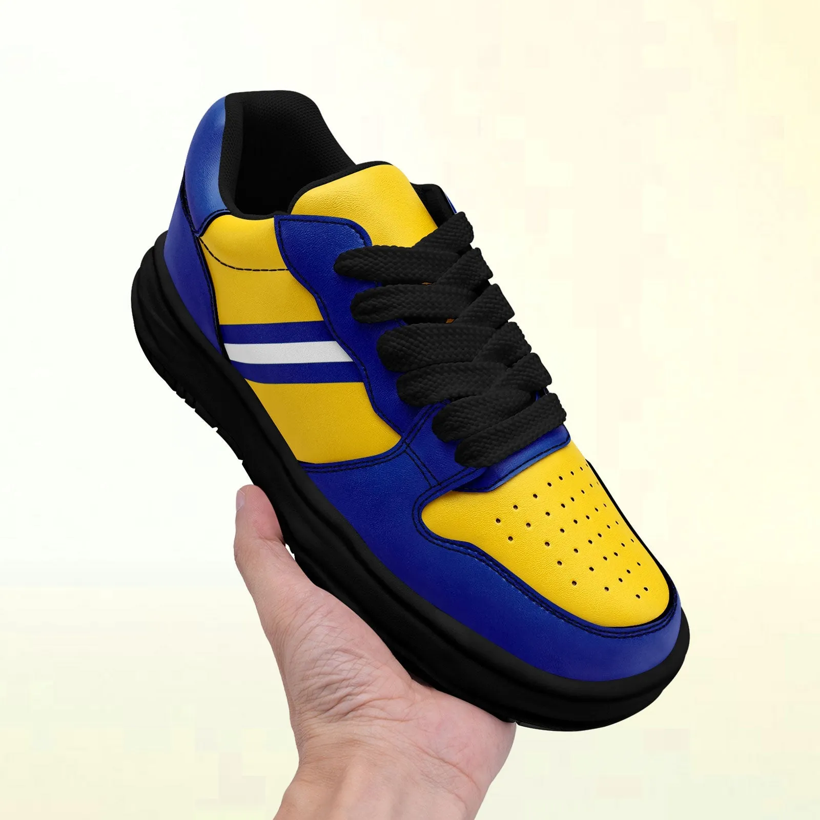 Corporate Gifts,Custom Blue Yellow Los Angeles Shoes Personalized Sneaker FN032-D020389-15