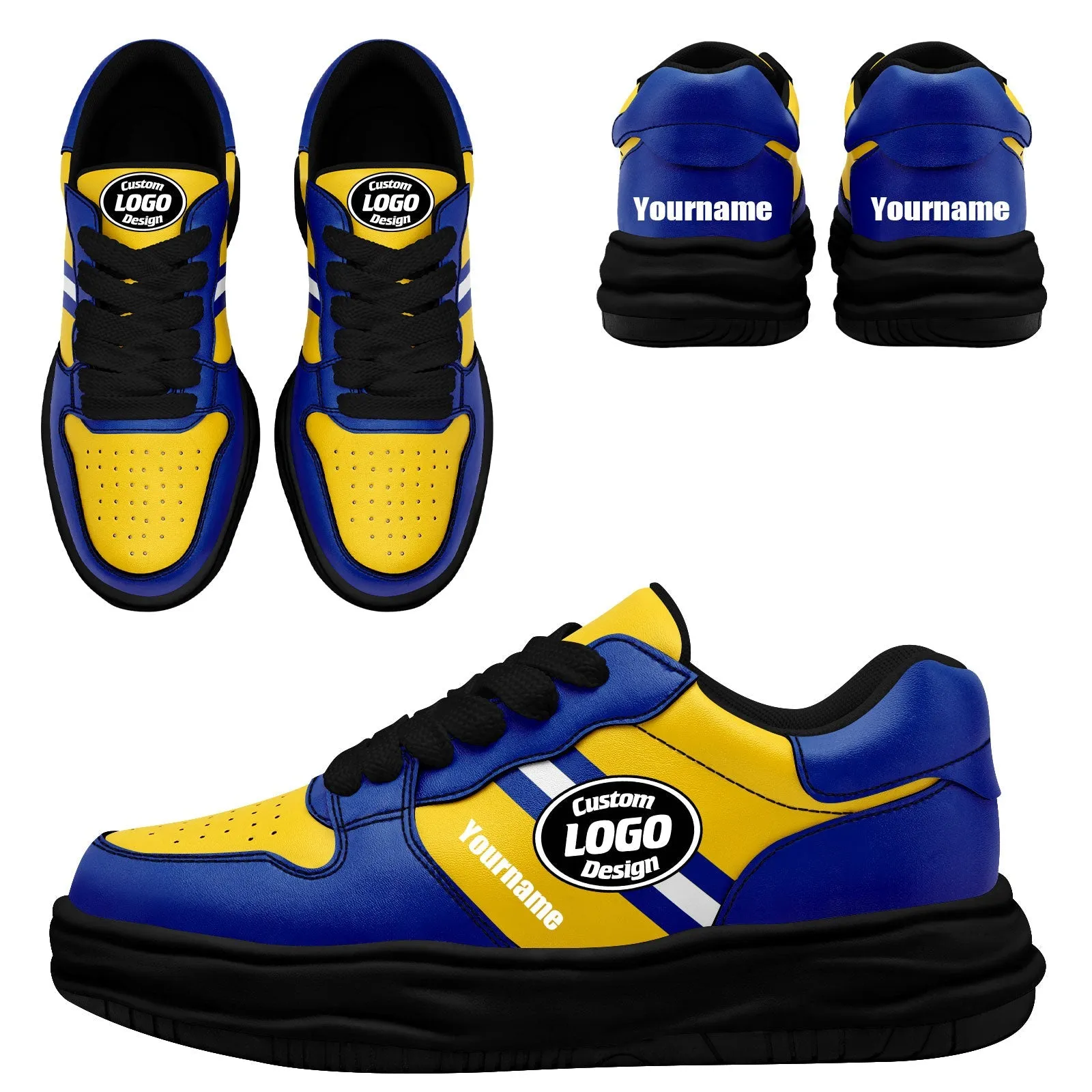 Corporate Gifts,Custom Blue Yellow Los Angeles Shoes Personalized Sneaker FN032-D020389-15