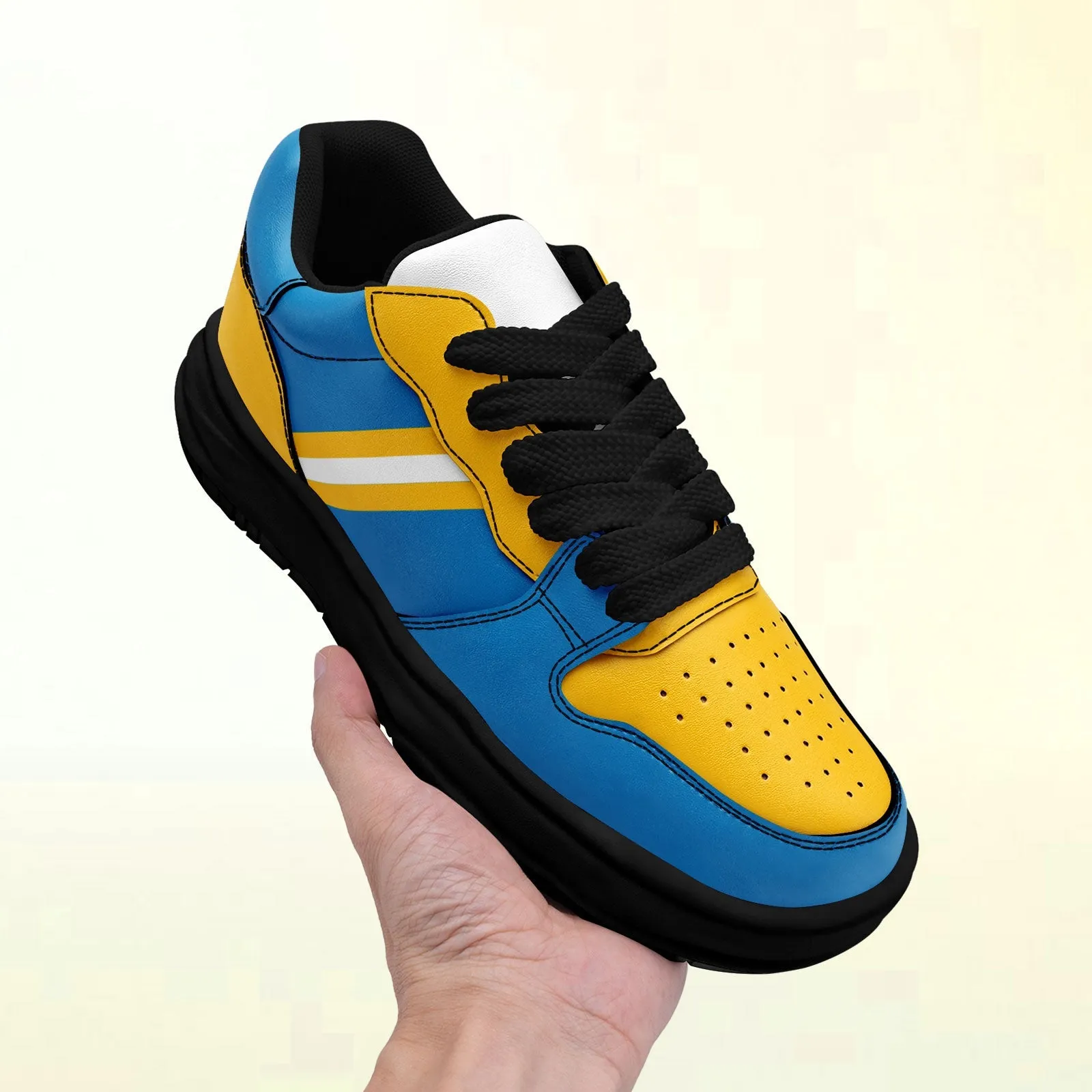 Corporate Gifts,Custom Blue Yellow Los Angeles Shoes Personalized Sneaker FN032-D020389-22