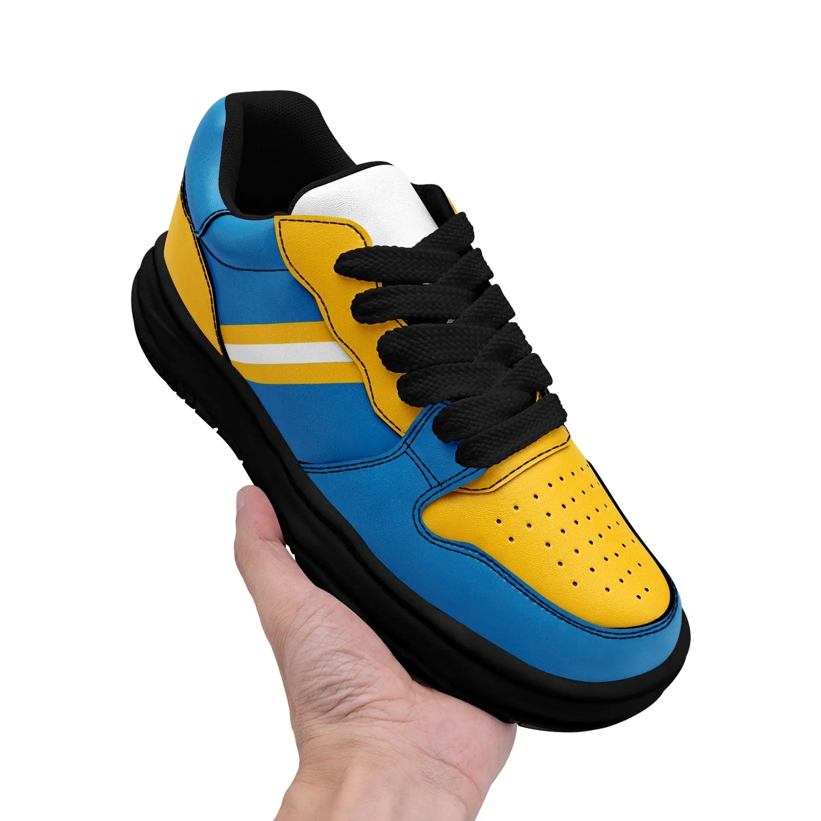 Corporate Gifts,Custom Blue Yellow Los Angeles Shoes Personalized Sneaker FN032-D020389-22